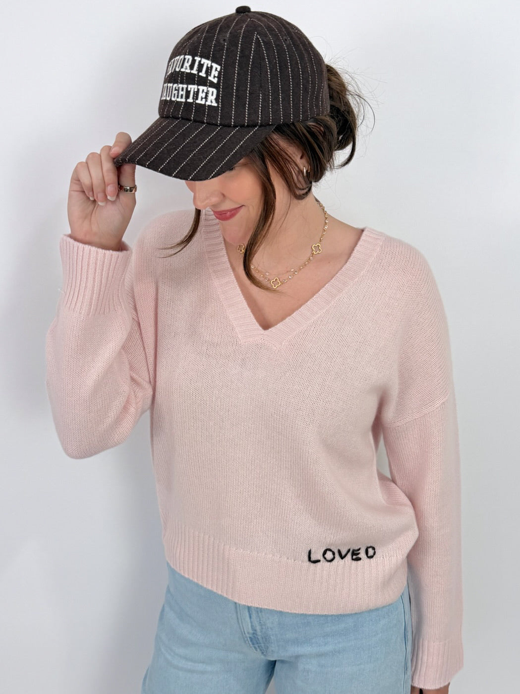 Saturday Cashmere Sweater - Hardly Pink | Kerri Rosenthal