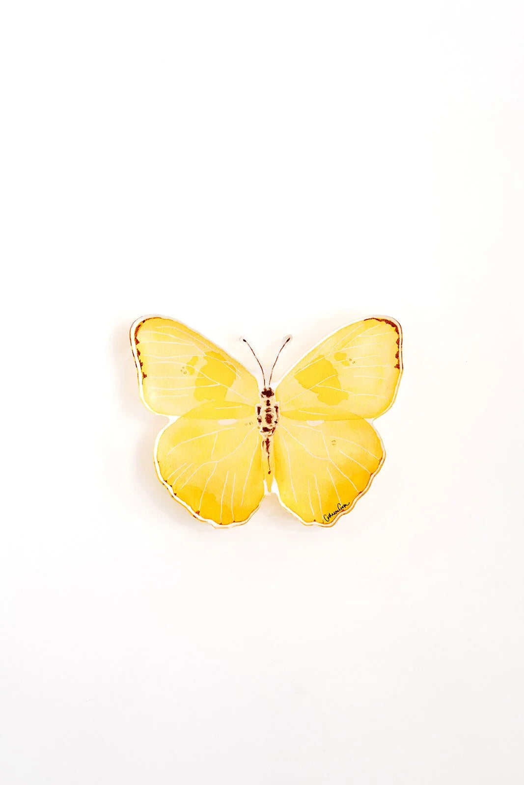 Yellow Butterfly Acrylic Art Block (Large) | Catherine Cartie