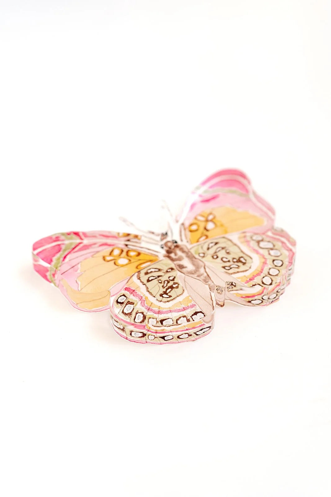 Pink & Green Butterfly Acrylic Art Block | Catherine Cartie