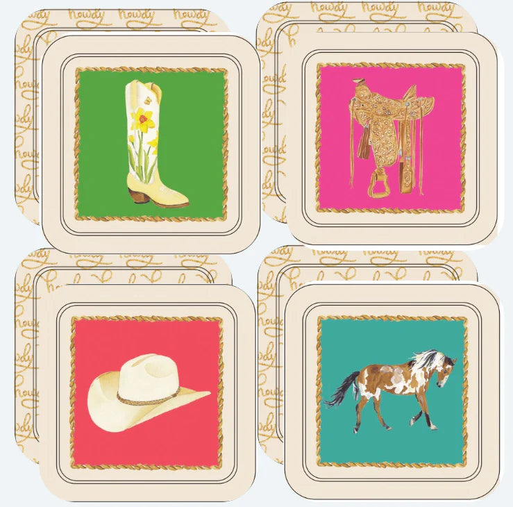 Cowgirl Coasters, Set of 4