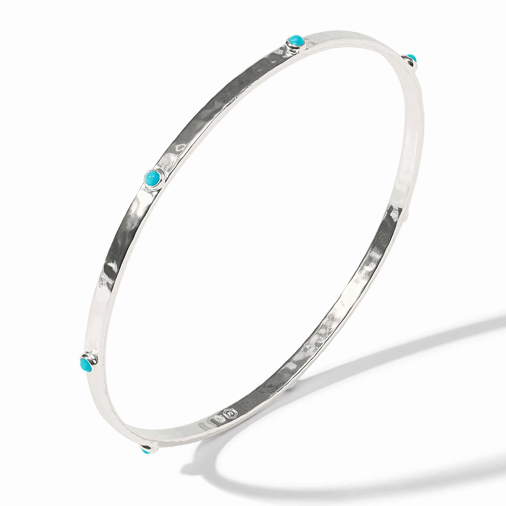 Crescent Stone Silver Bangle | Julie Vos