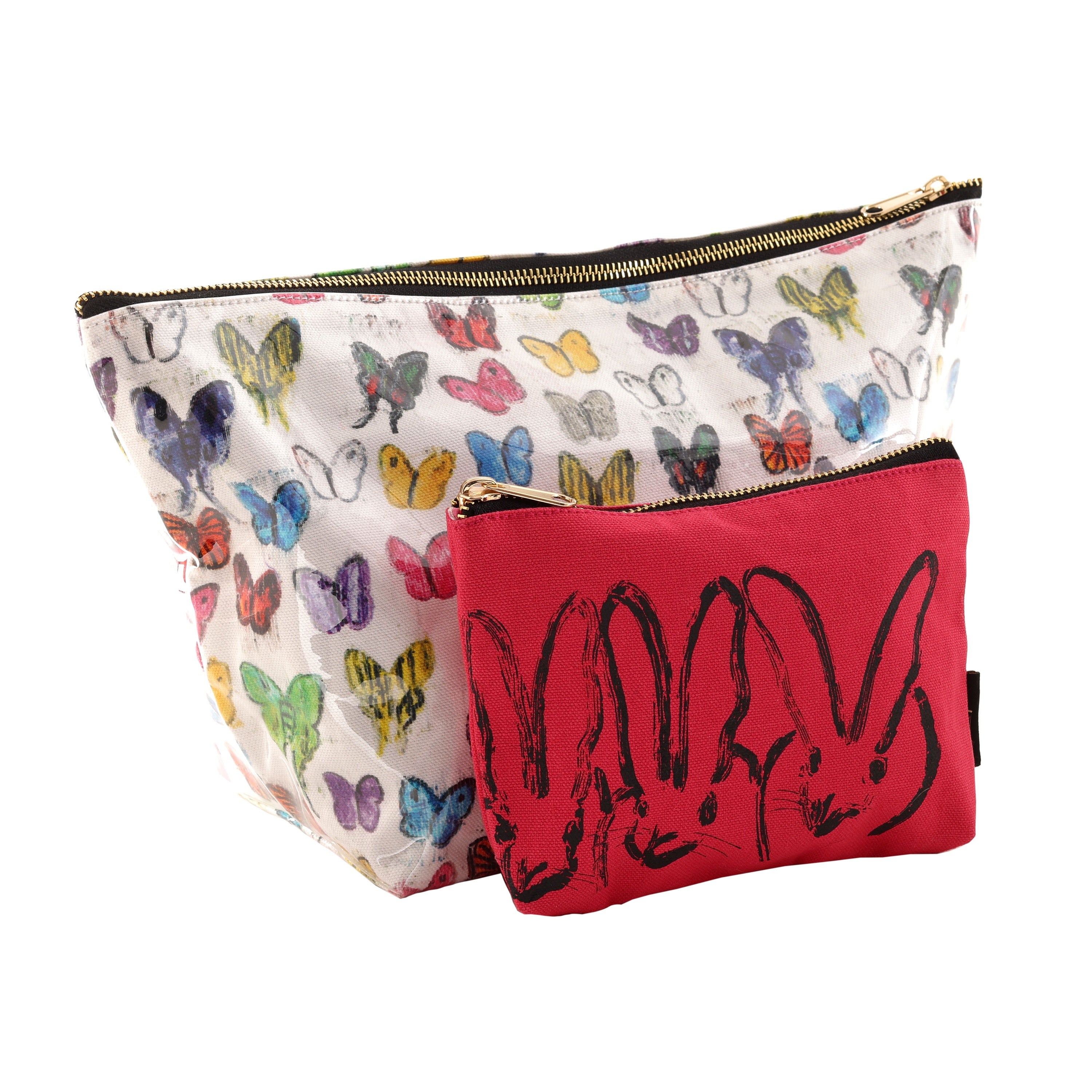 Hunt's Butterflies Beauty Bag Set (set of 2 bags) | Hunt Slonem