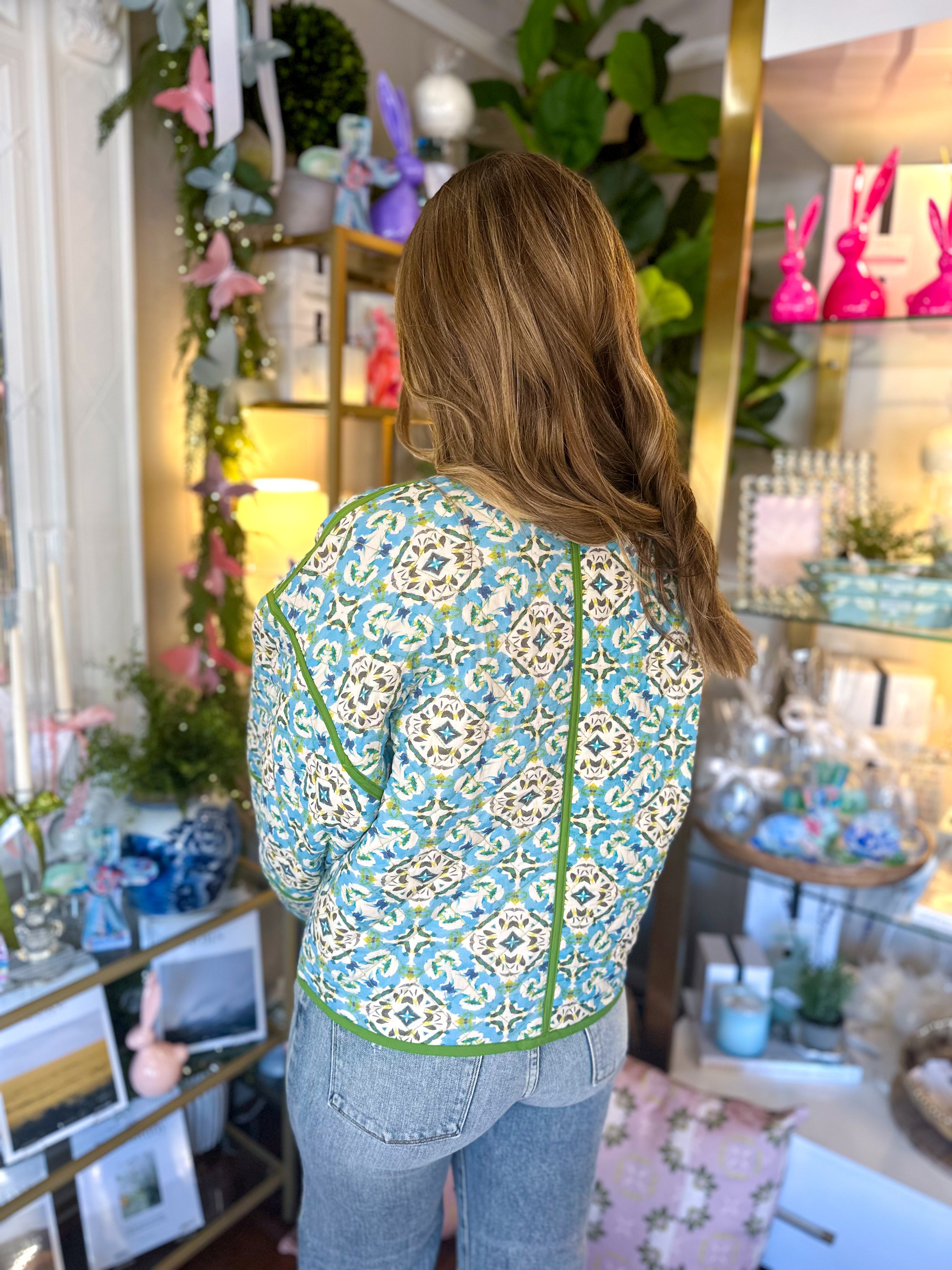 The Eloise Reversible Quilted Jacket - English Tile | Brooks Avenue (Laura Park)