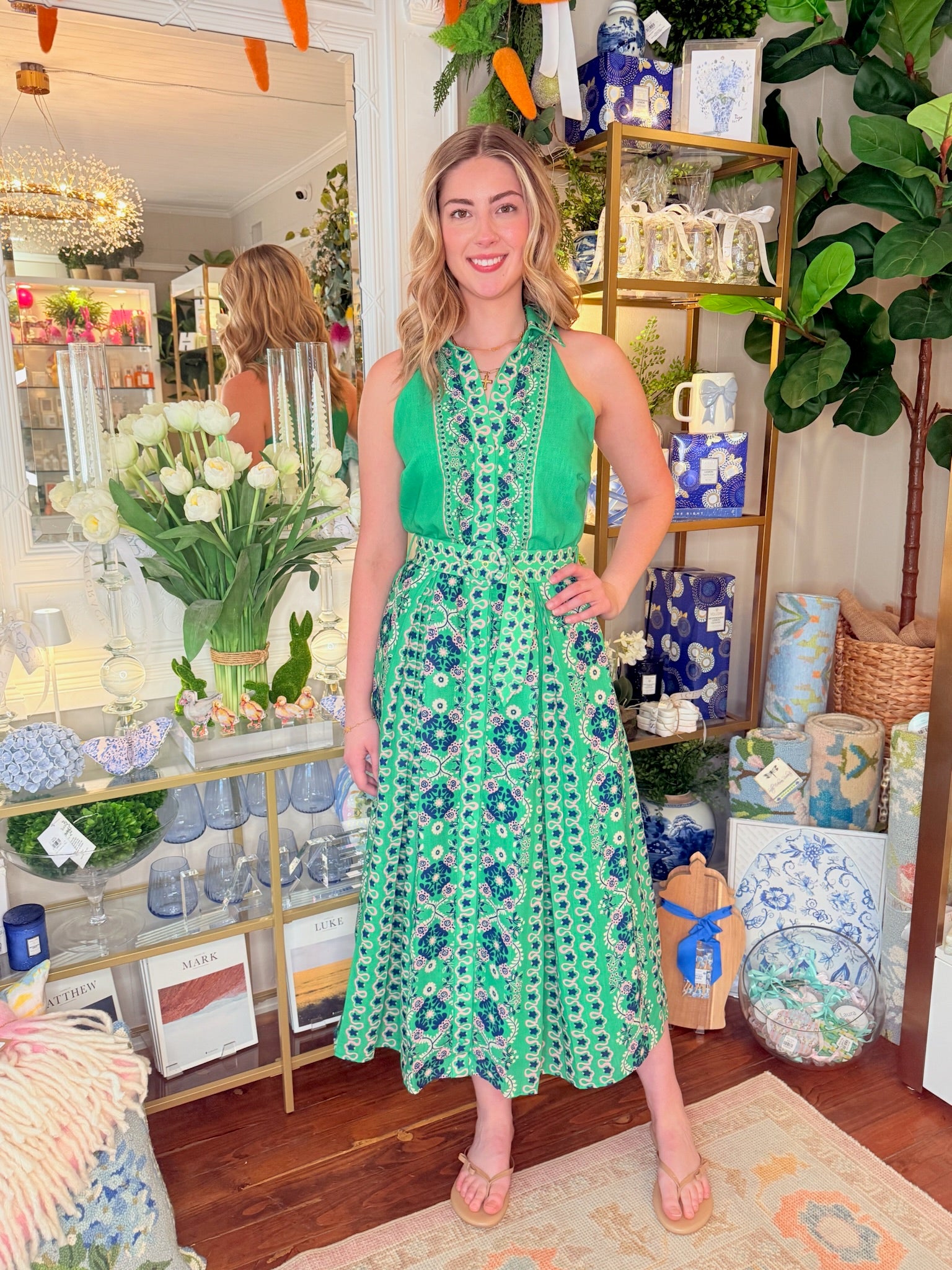 Leena Printed Halter Maxi Dress | Ciebon