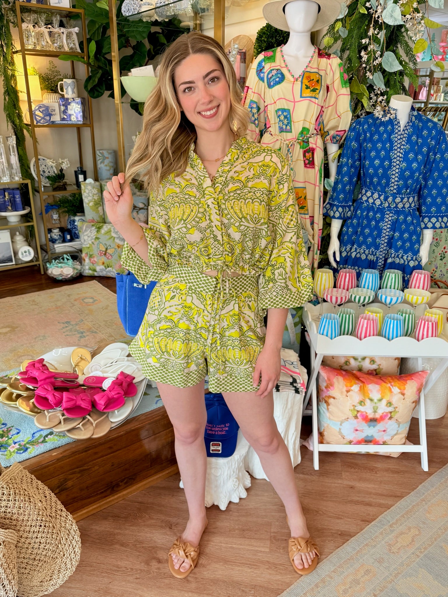Maeve Top in Damask Limeade | Elizabeth James The Label