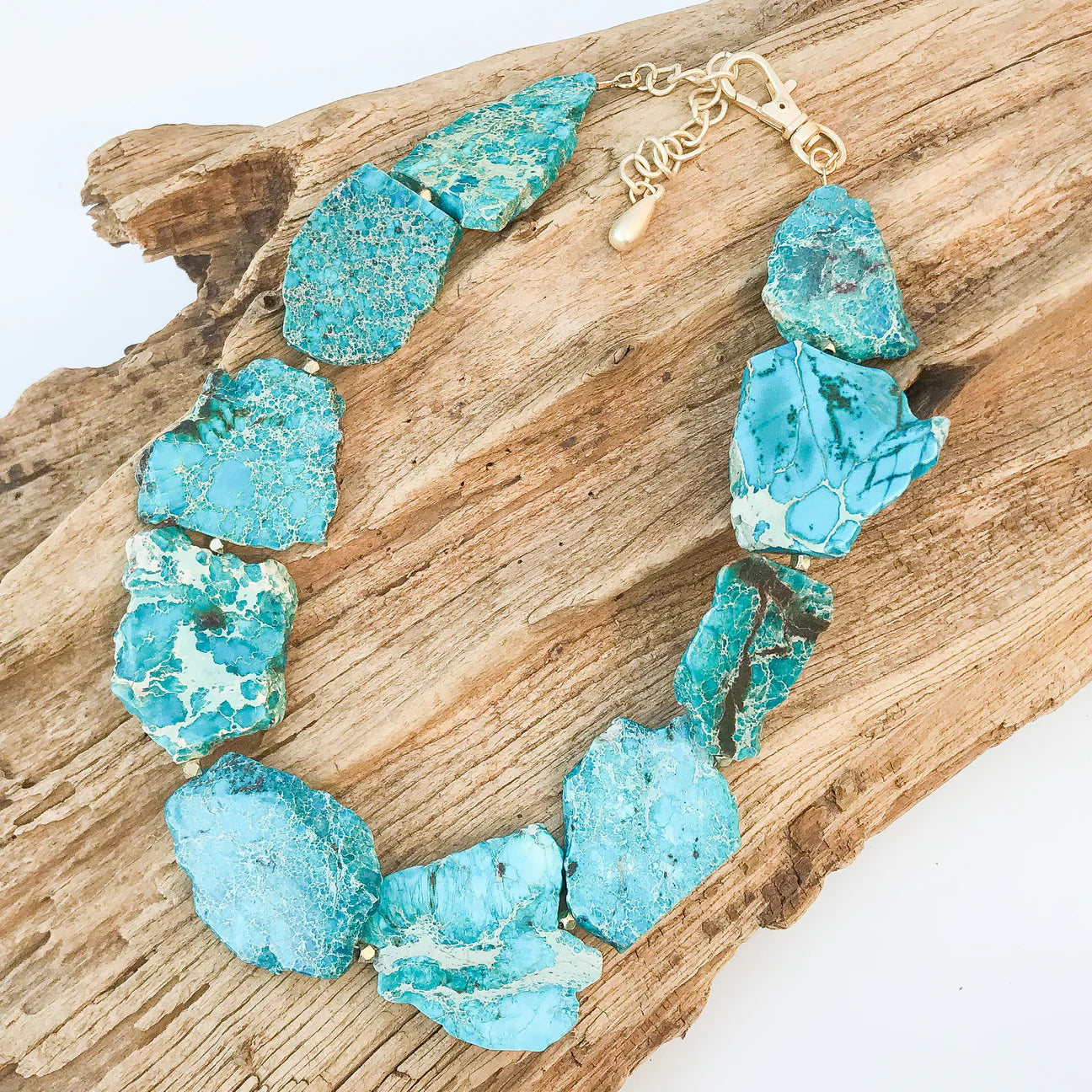 Jasper Gemstone Slab Necklace (18")