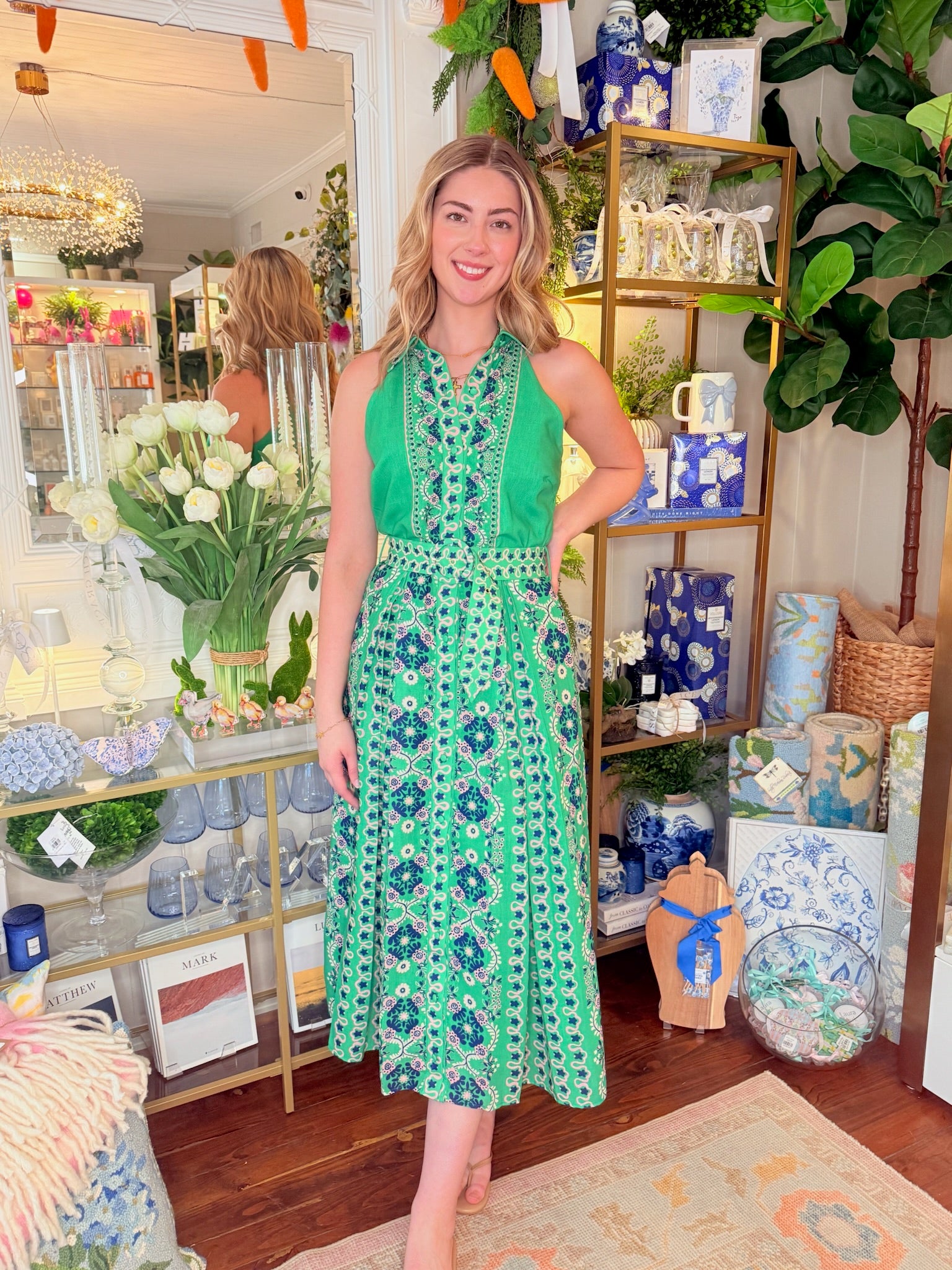 Leena Printed Halter Maxi Dress | Ciebon
