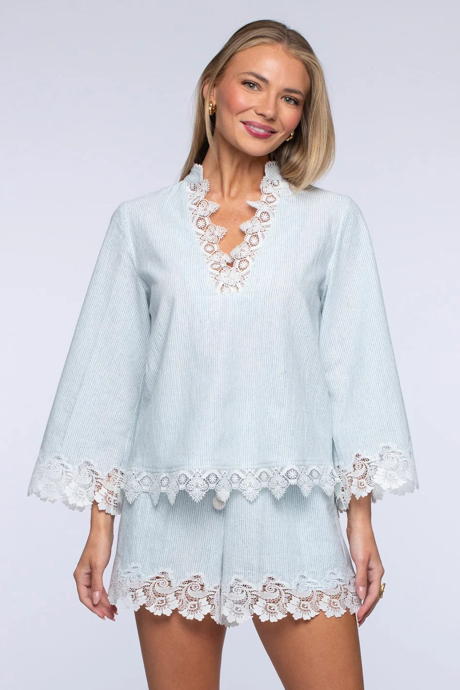 Tatum Top in Shirting Stripe | Elizabeth James