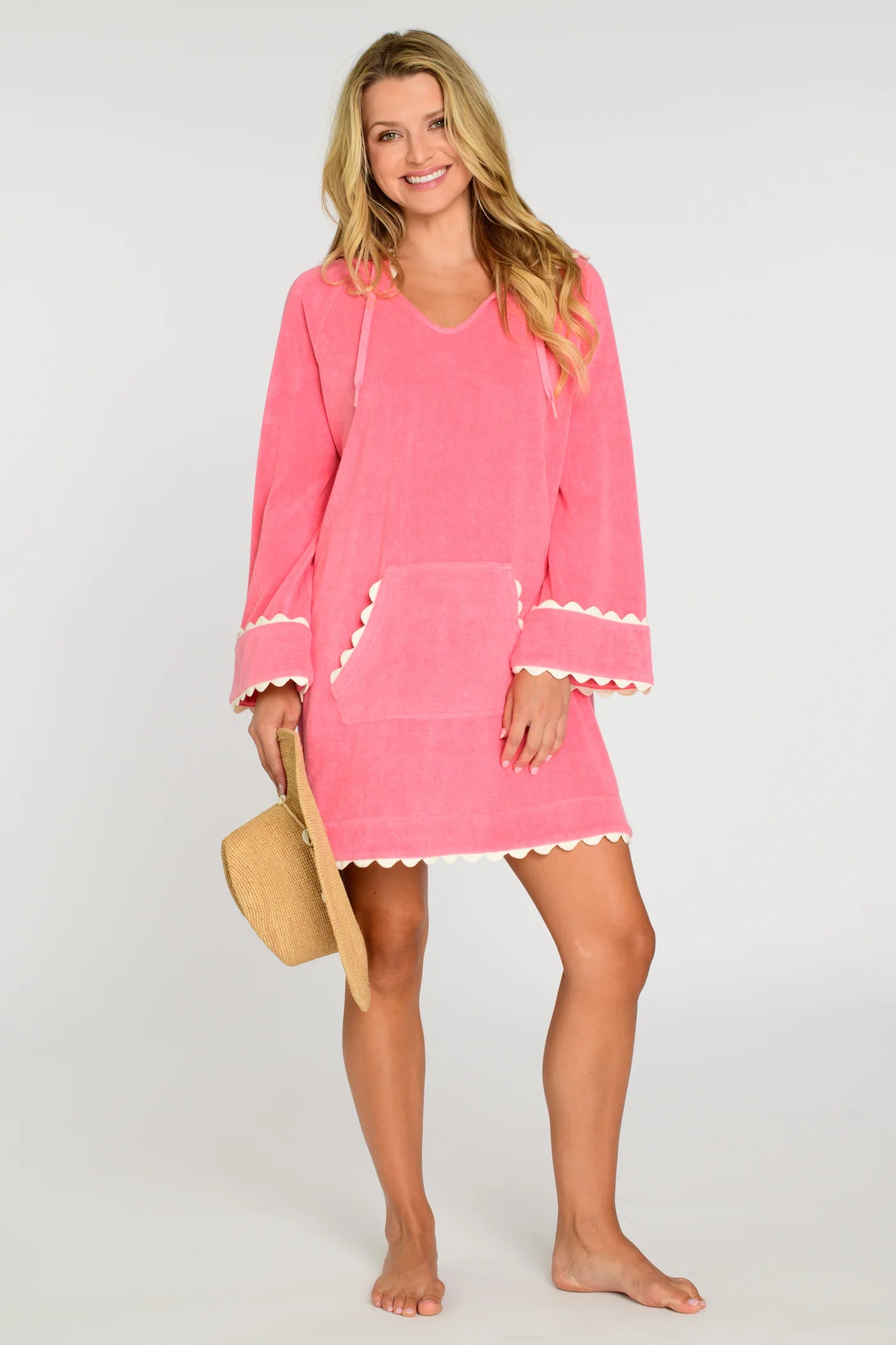 Laguna Caftan in Strawberry Pink | Elizabeth James