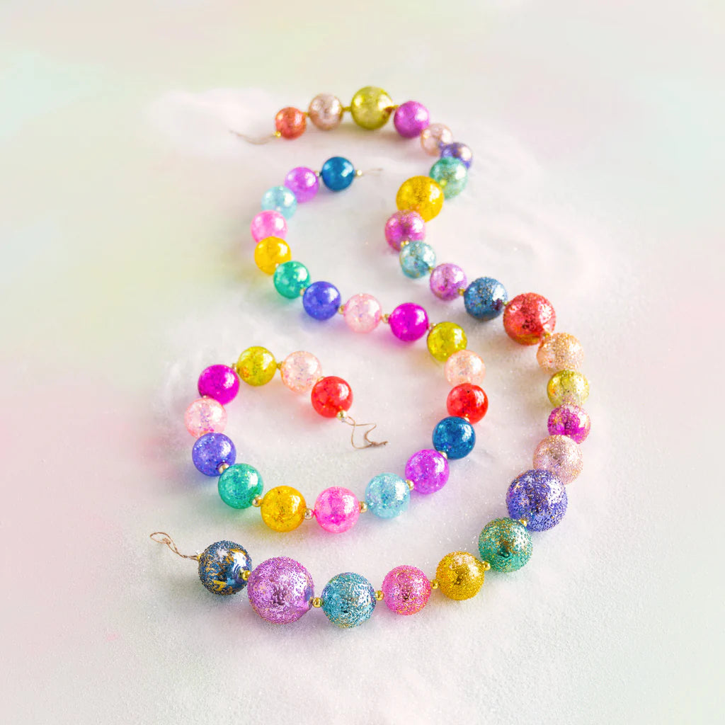 Rainbow Glass Ball Garland | Glitterville