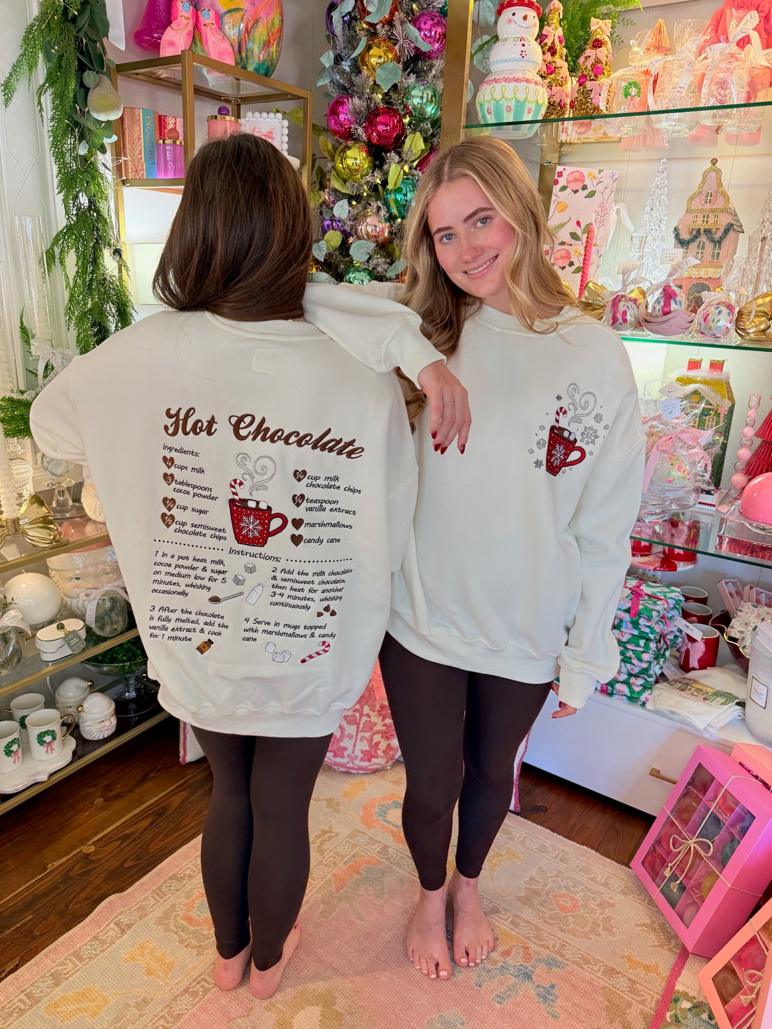 Hot Chocolate Recipe Embroidered Sweatshirt