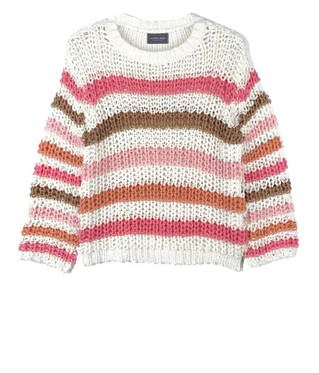 Ariel Striped Cropped Chunky Knit Sweater | Wooden Ships