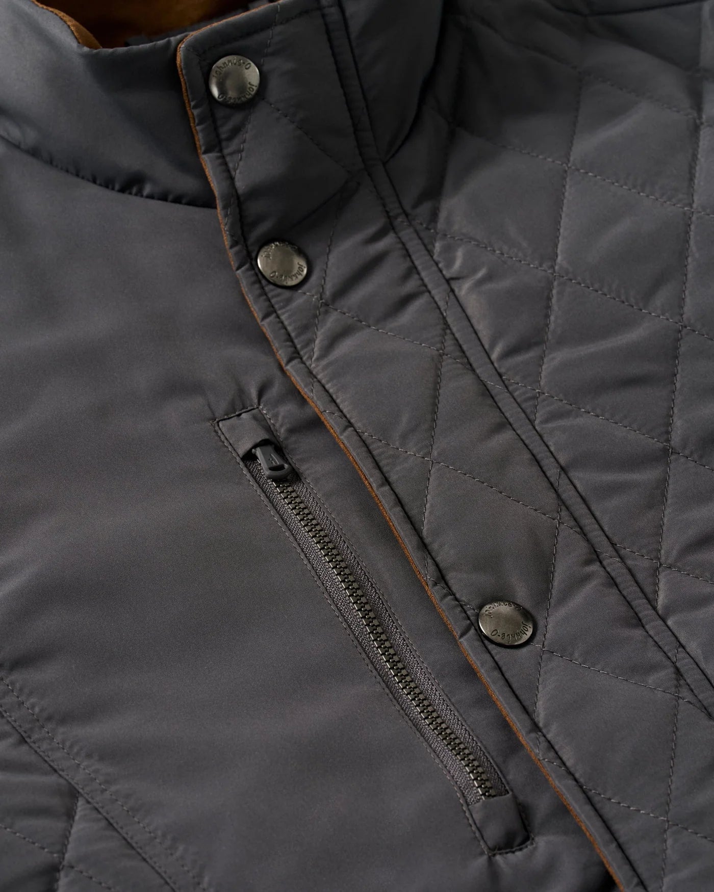 Juno Quilted Snap Jacket - Dark Grey | Johnnie-O