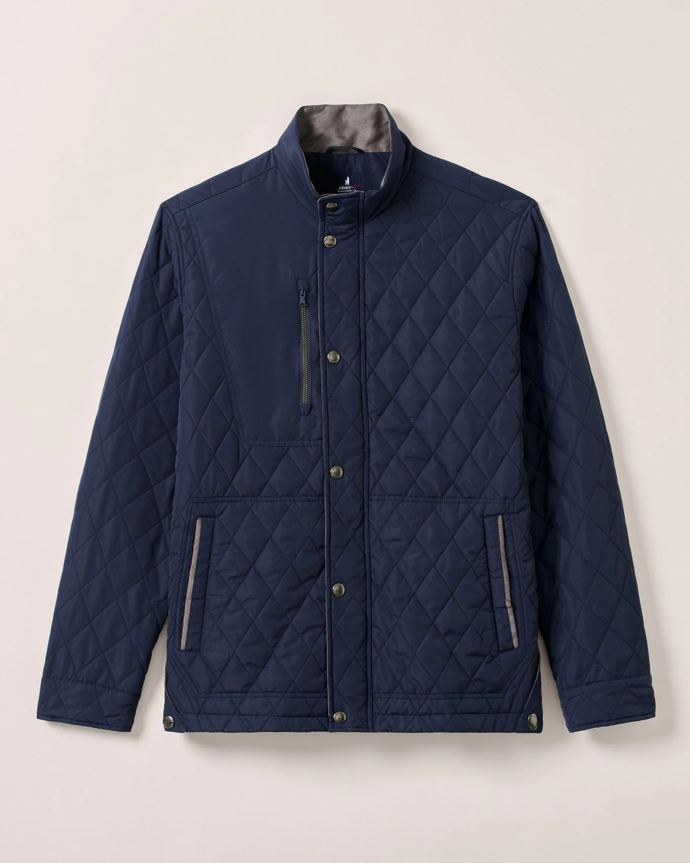 Juno Quilted Snap Jacket - Navy | Johnnie-O