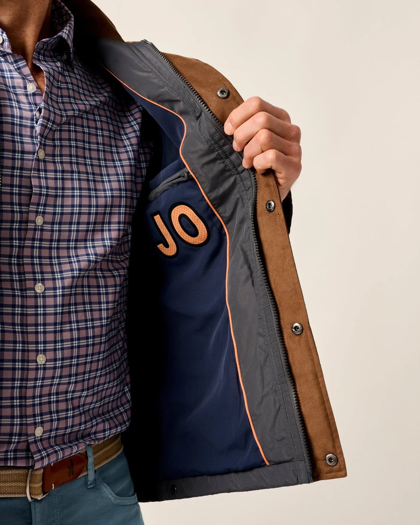 Juno Quilted Snap Jacket - Dark Grey | Johnnie-O