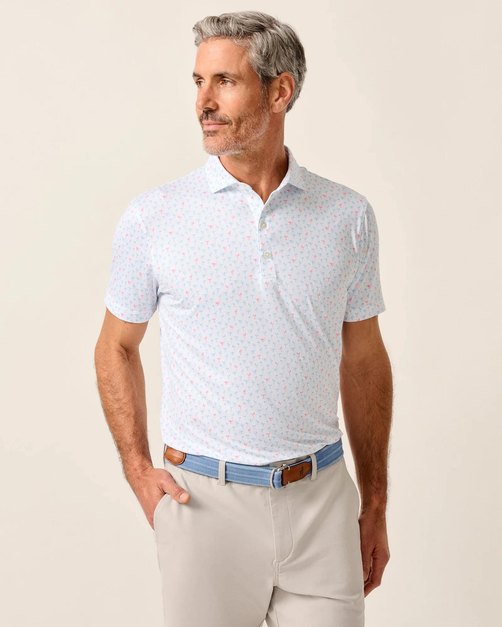Pin Up Featherweight Performance Polo - White | Johnnie-O