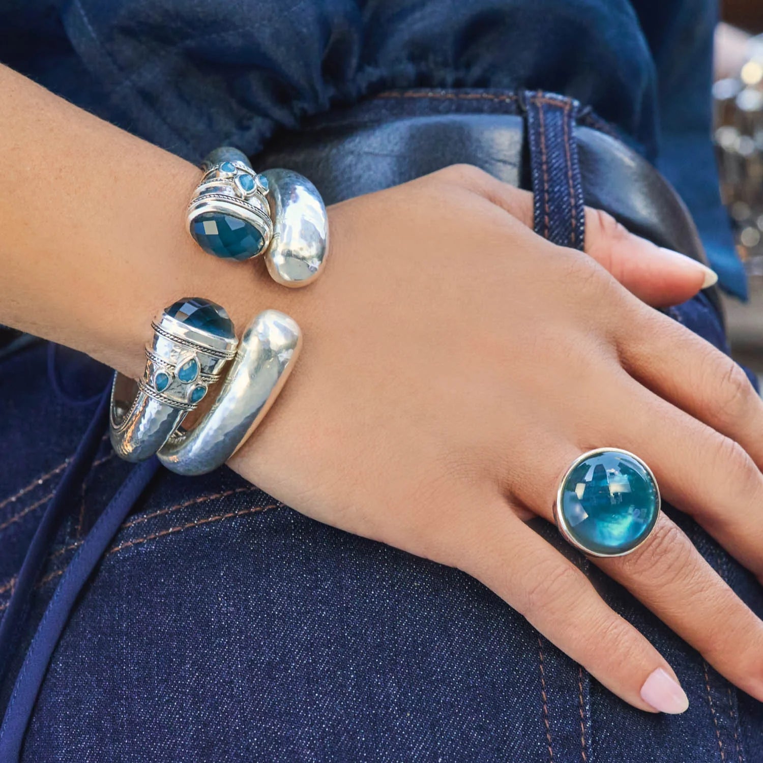 Solara Demi Silver Cuff | Julie Vos