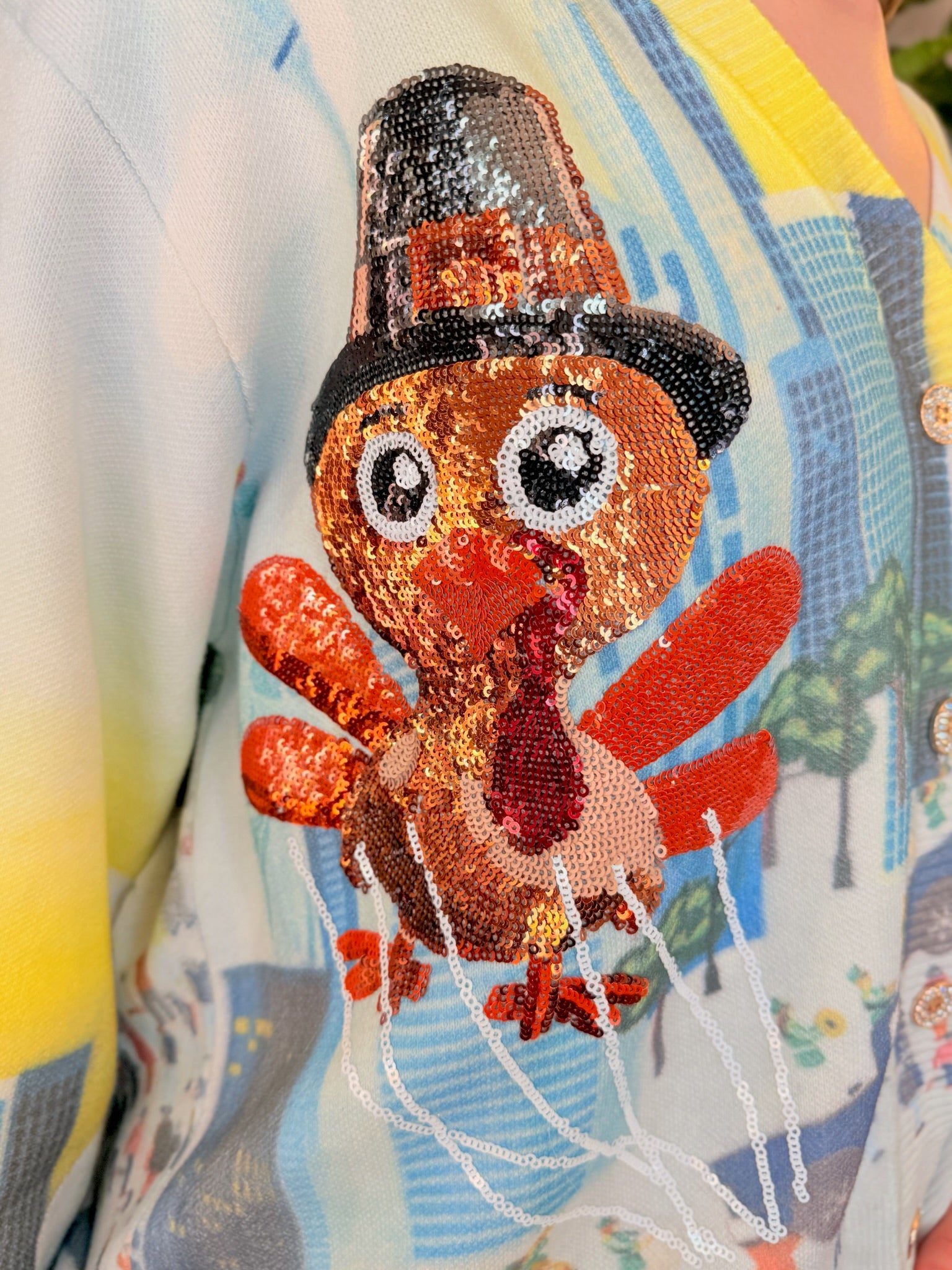 Multi Thanksgiving Parade Button Up Cardigan | Queen of Sparkles