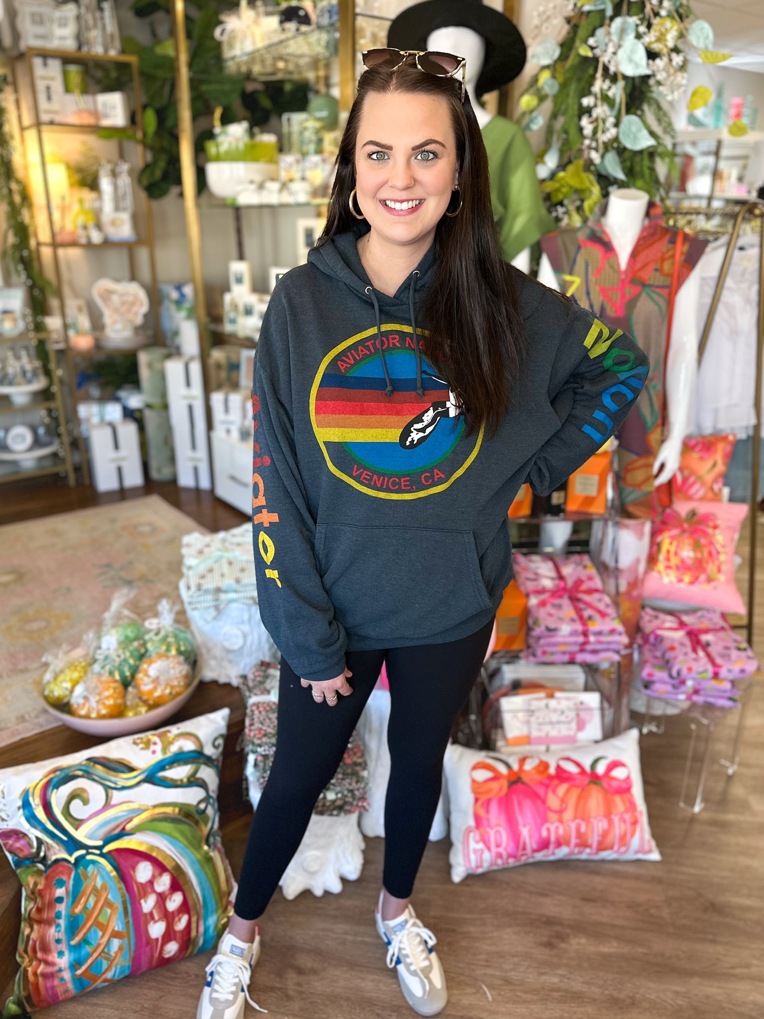 Logo Pullover Relaxed Hoodie - Charcoal | Aviator Nation