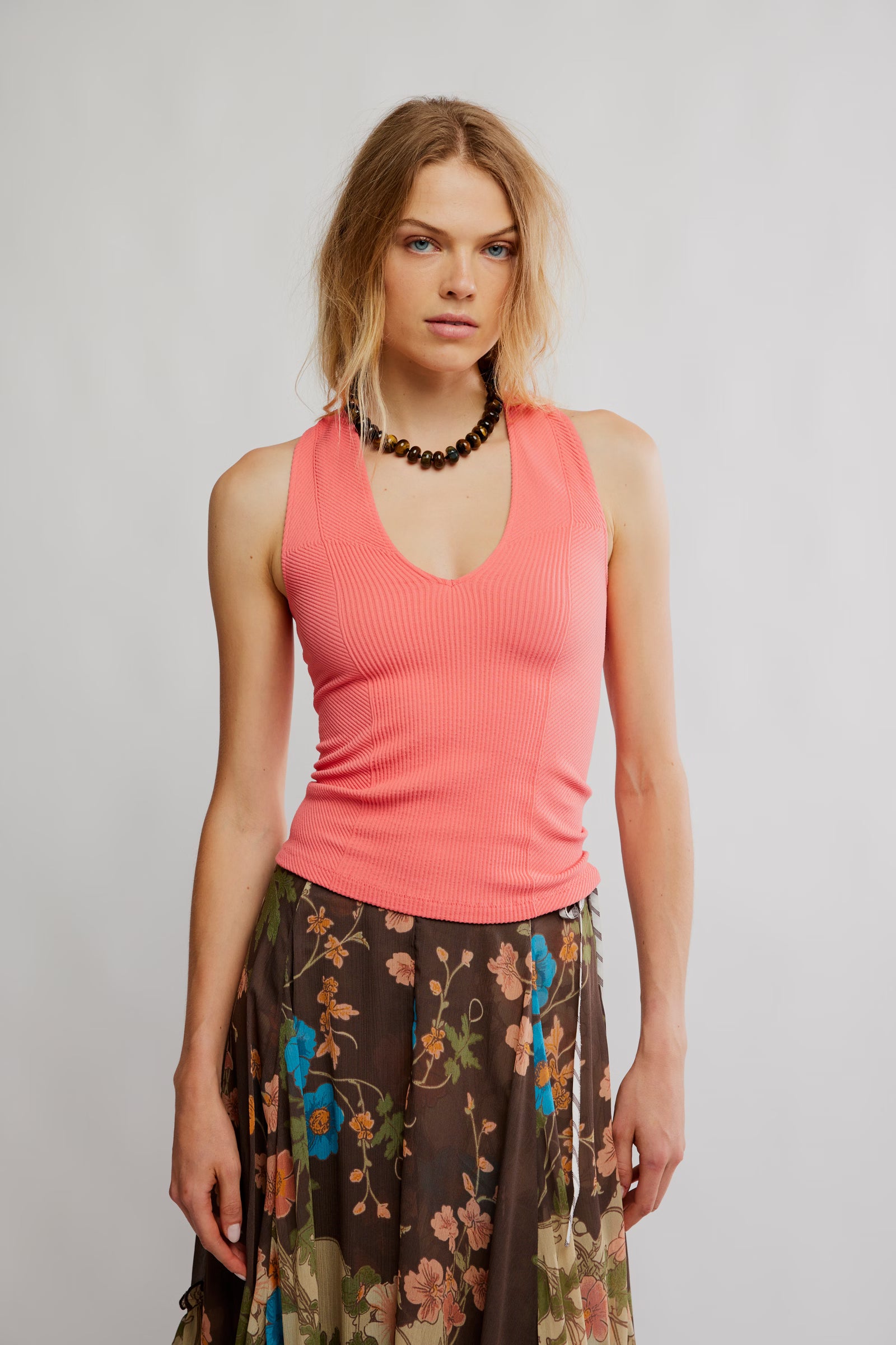 Sleek Rib Plunge Cami | Free People