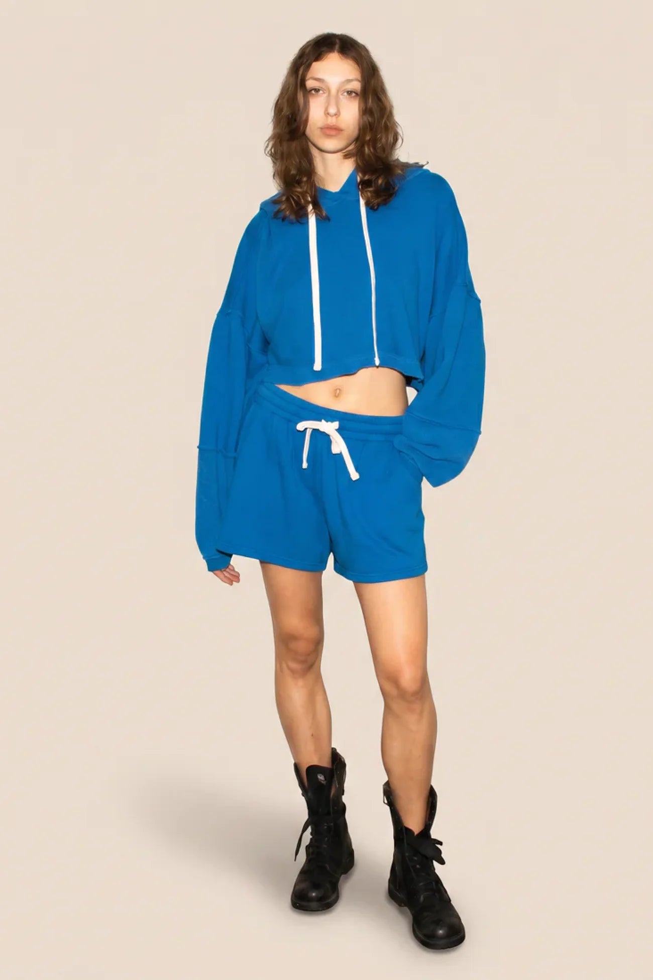 The Bonnie Cropped Hoodie - Cobalt | People of Leisure