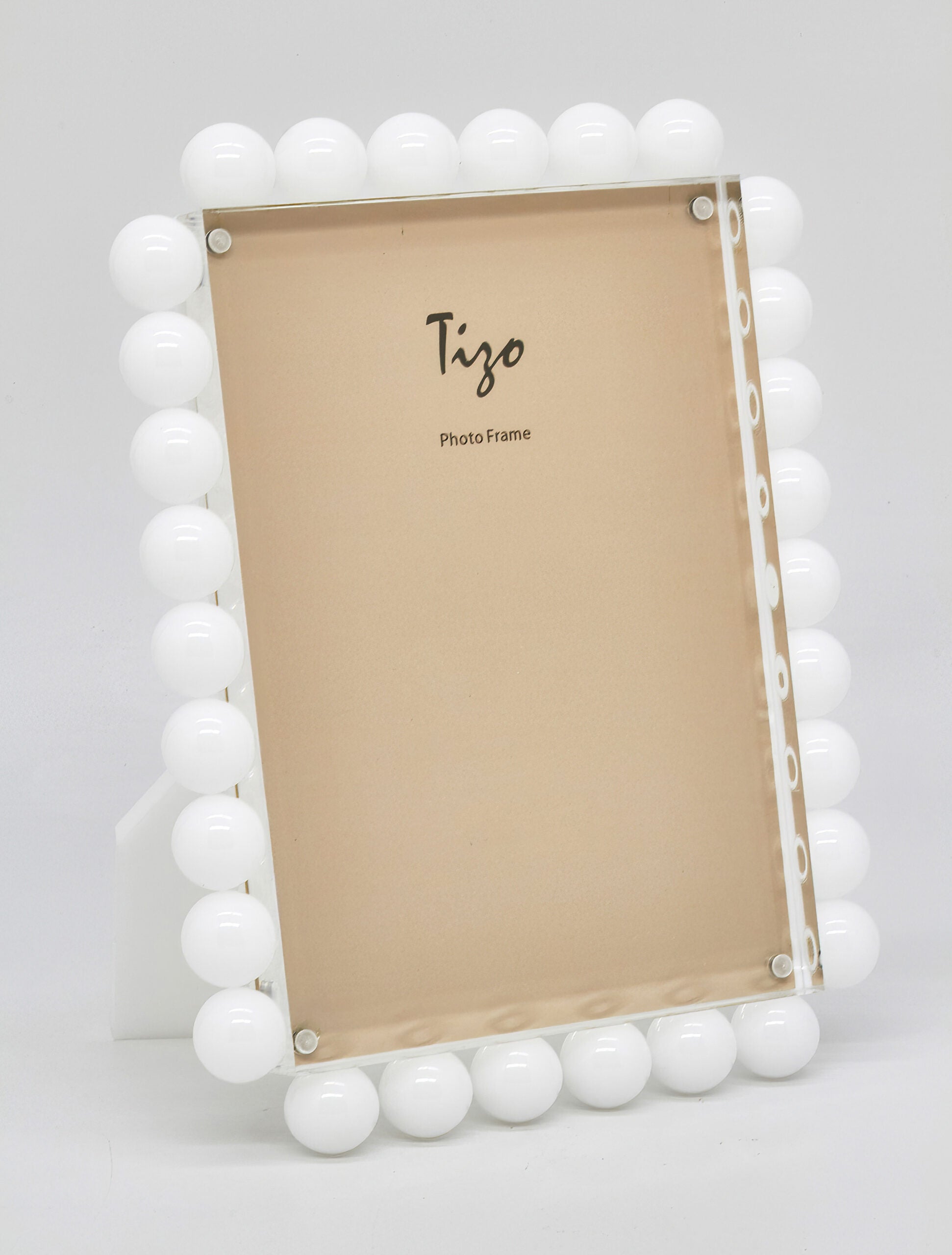 Lucite Frame W/ Bubbles - White | TIZO