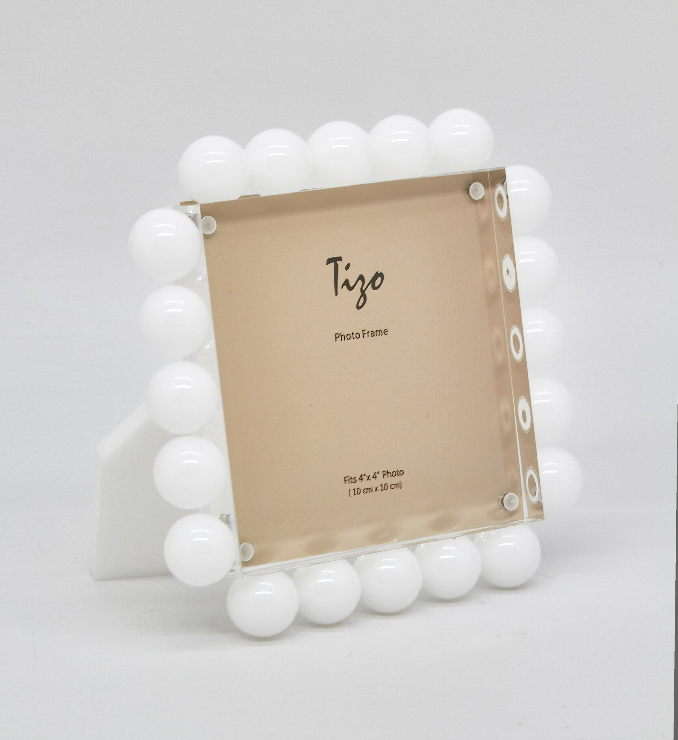 Lucite Frame W/ Bubbles - White | TIZO