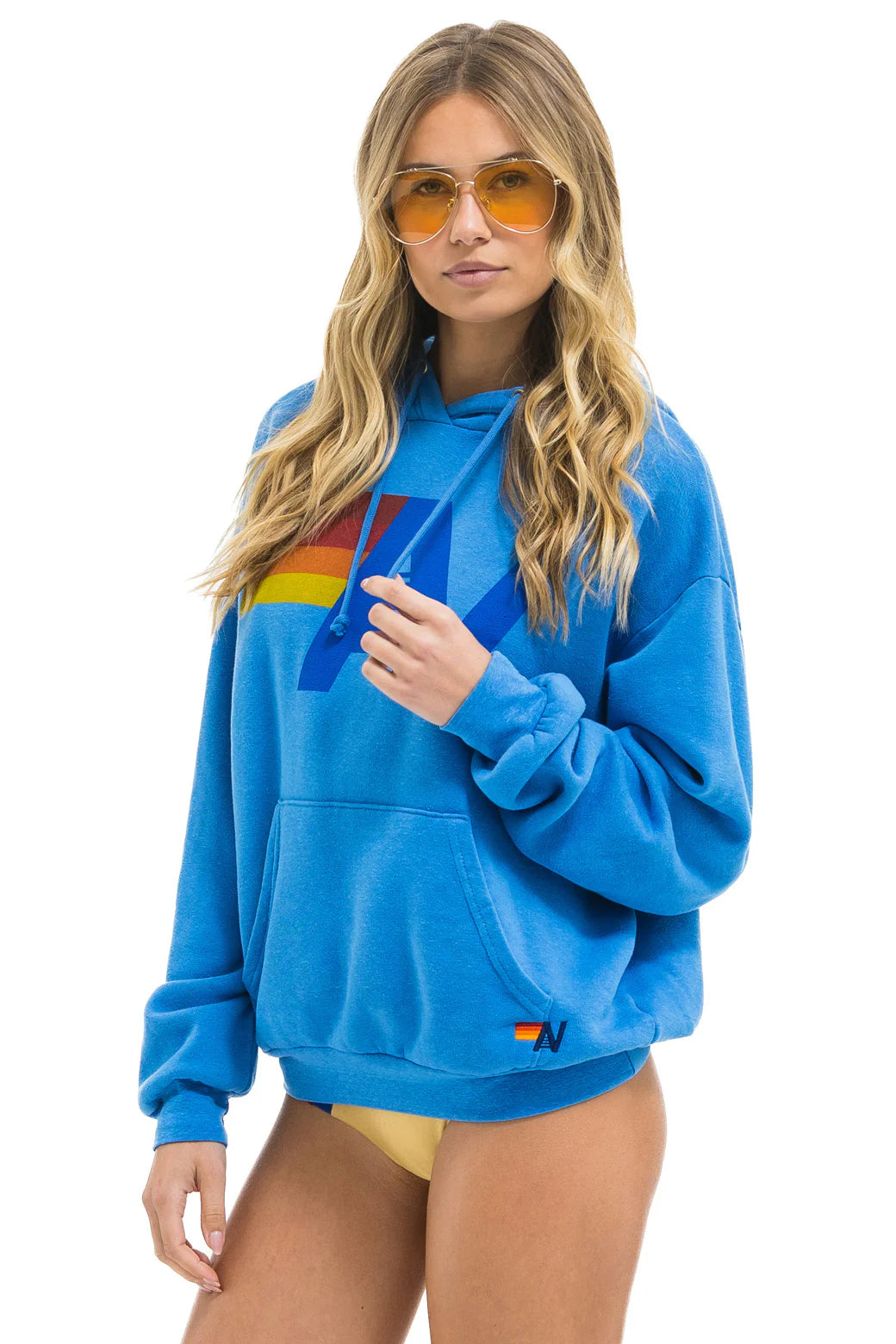 Logo Pullover Relaxed Hoodie - Cobalt | Aviator Nation