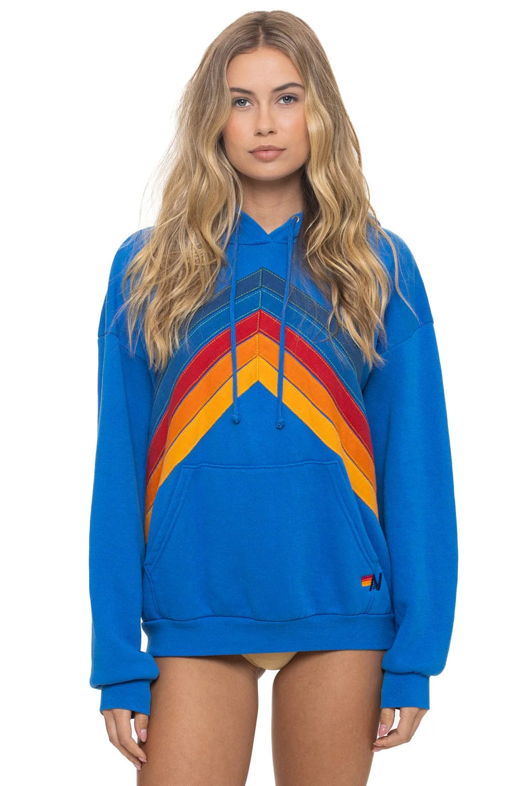 Mountain Stitch Chevron Pullover Hoodie Relaxed - Adventure Blue | Aviator Nation
