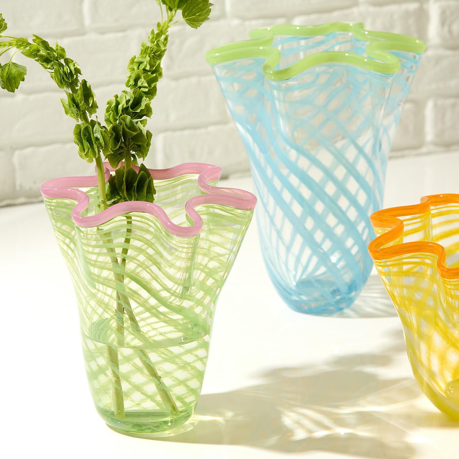 Swirl Flar Hand Blown Vase