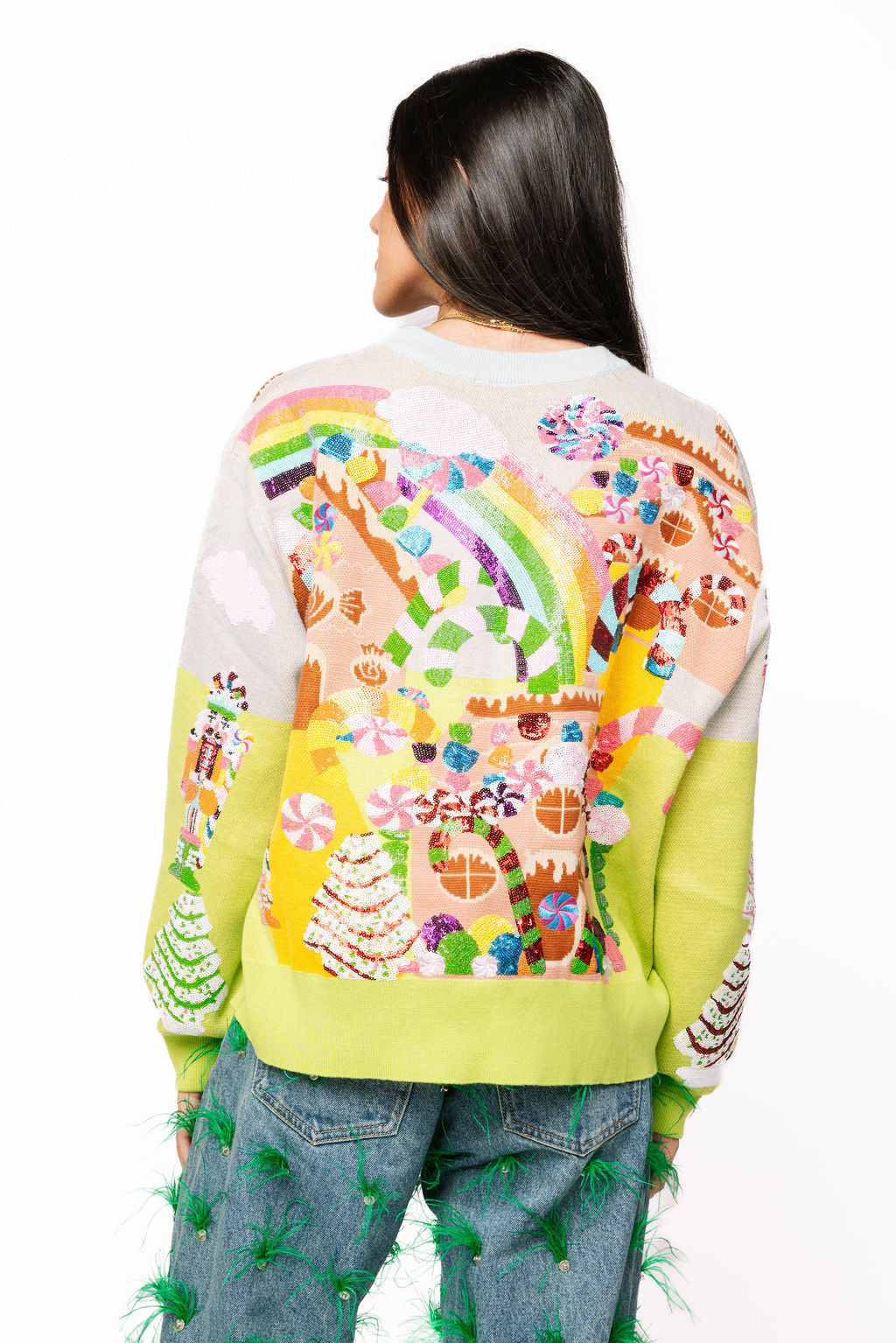Multi Christmas Candyland Knit Sweater | Queen of Sparkles