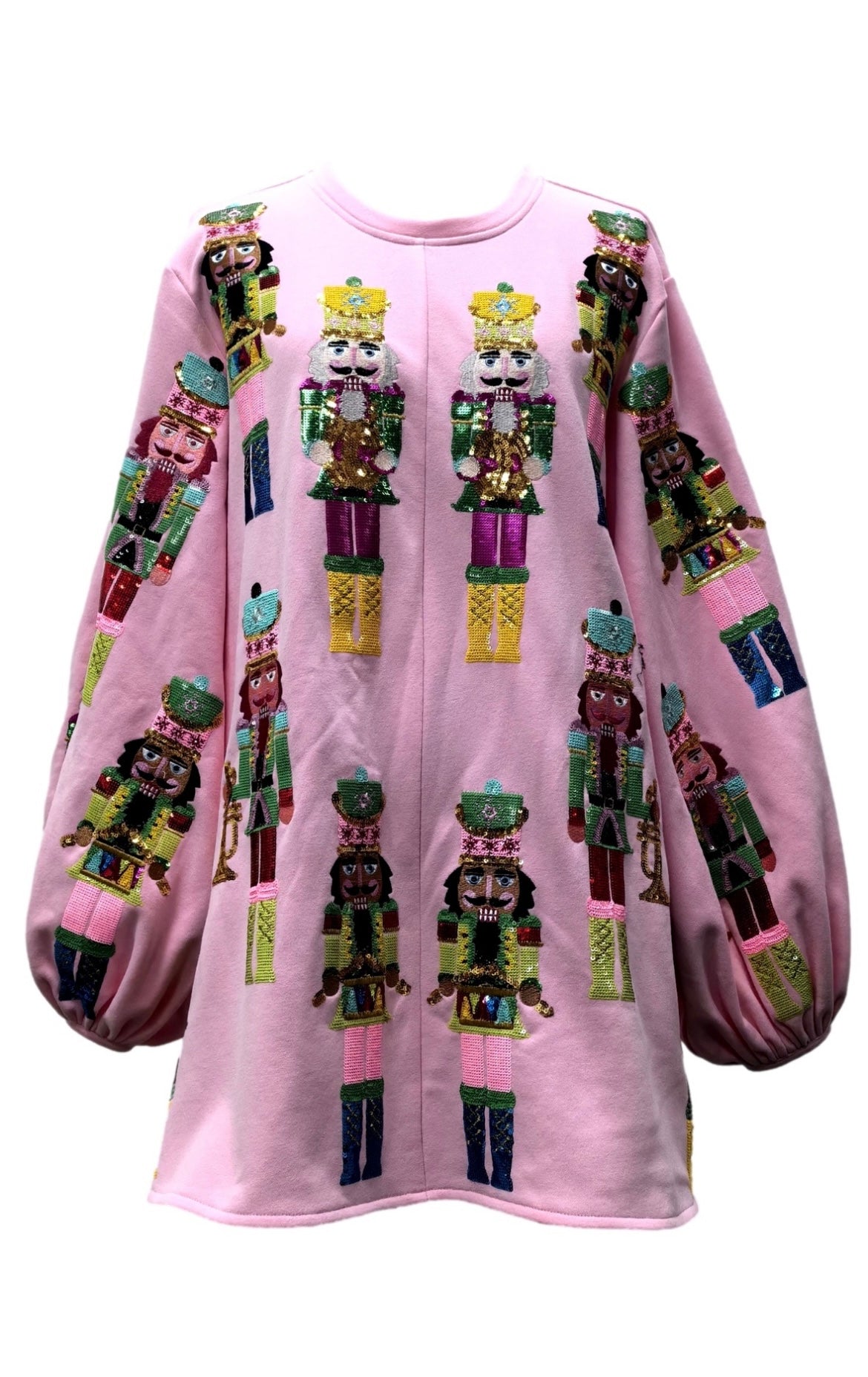 PREORDER* Light Pink Nutcracker Band Balloon Sleeve Sweatshirt Dress
