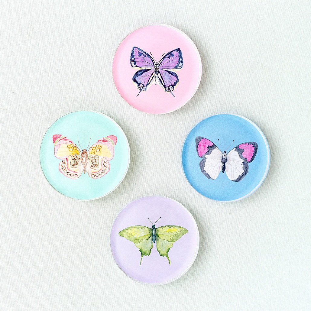 Acrylic Butterfly Coaster Set | Catherine Cartie