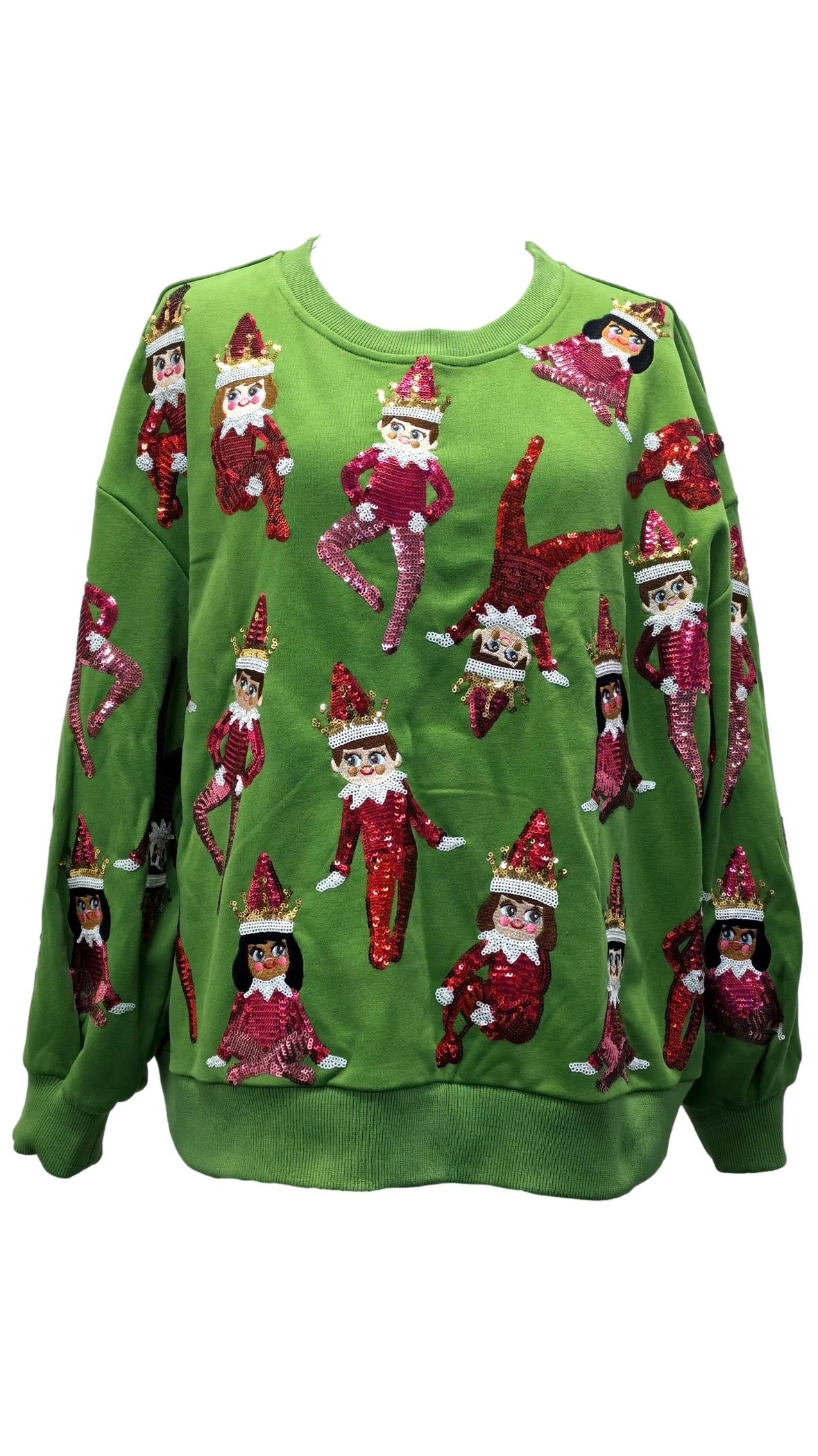 Green Elf On The Shelf Sweatshirt | Queen of Sparkles