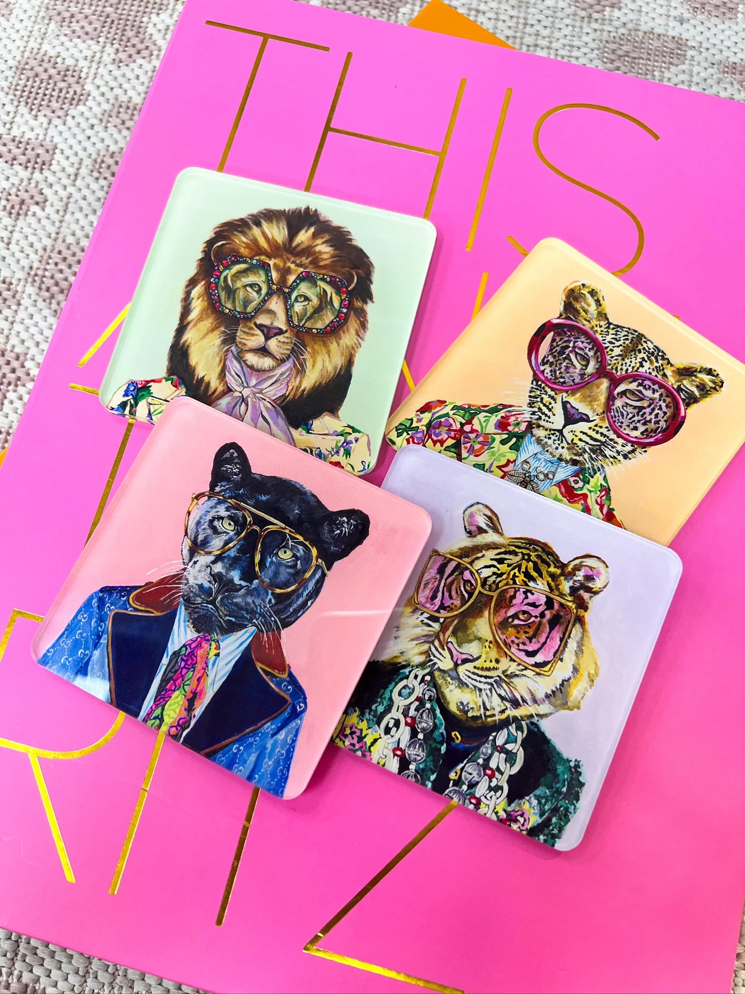 Big Cats Set of 4 Coasters | Tart By Taylor