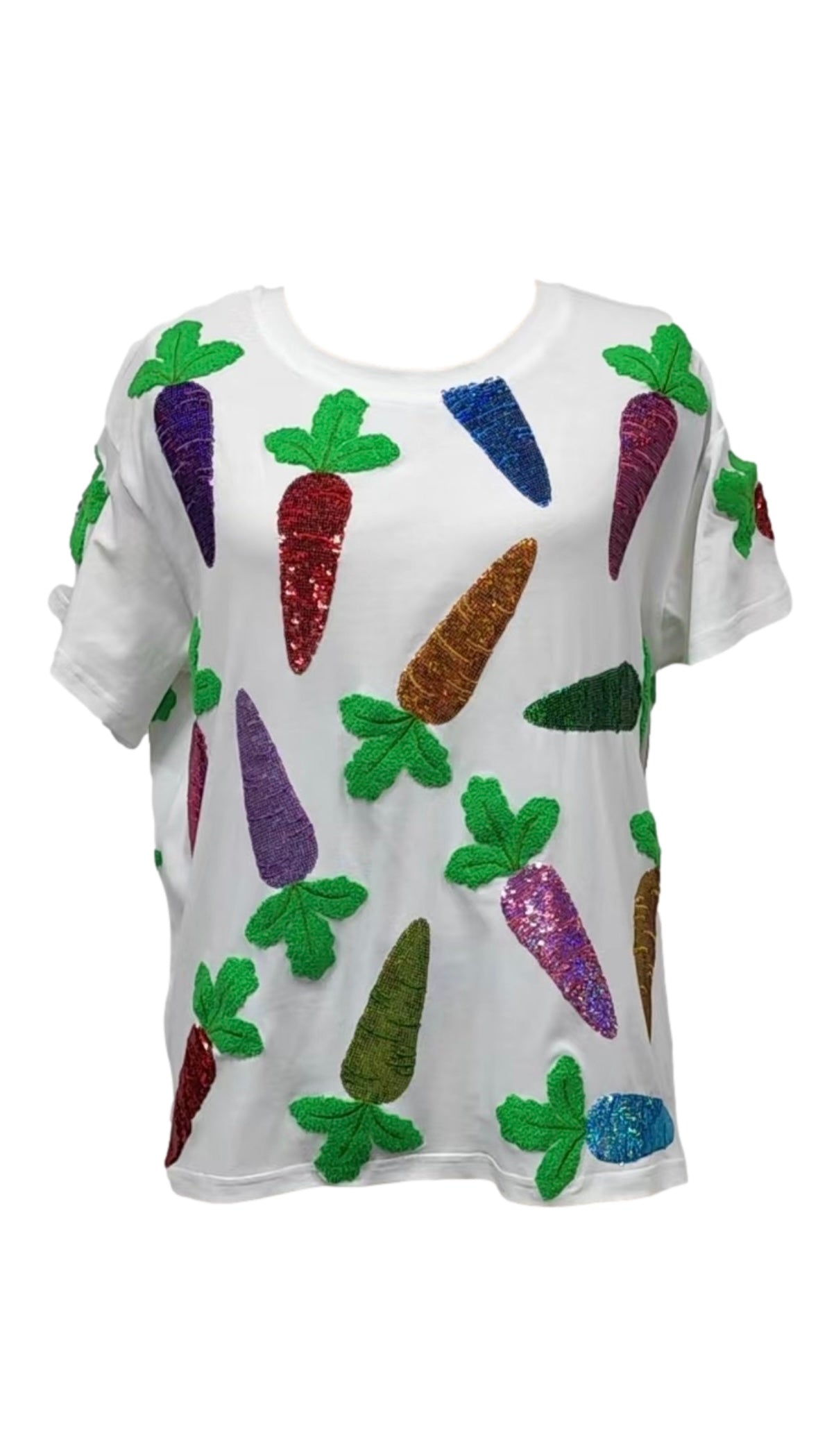 White Multi Carrot Tee | Queen of Sparkles