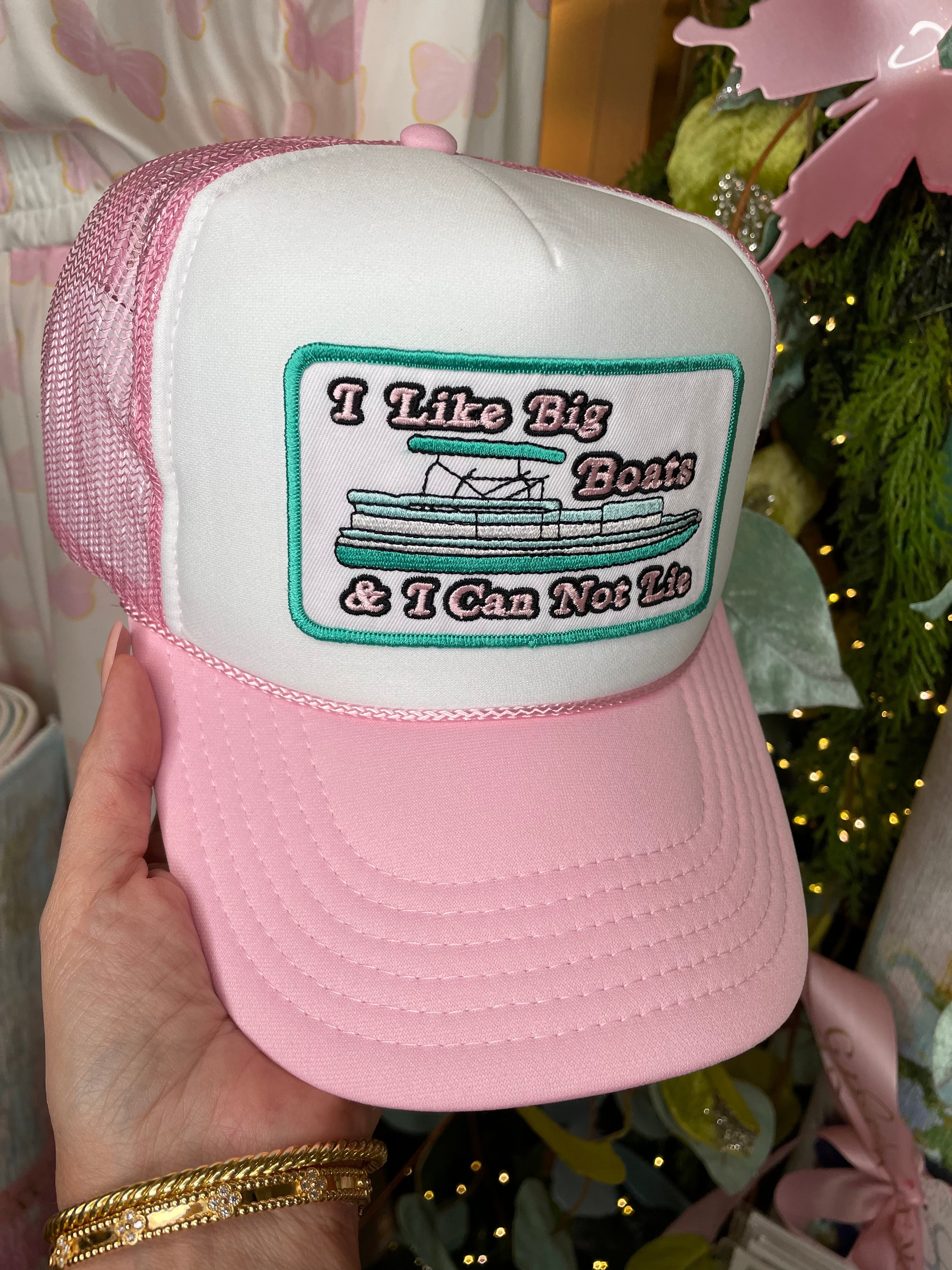 Pink I Like Big Boats Hat