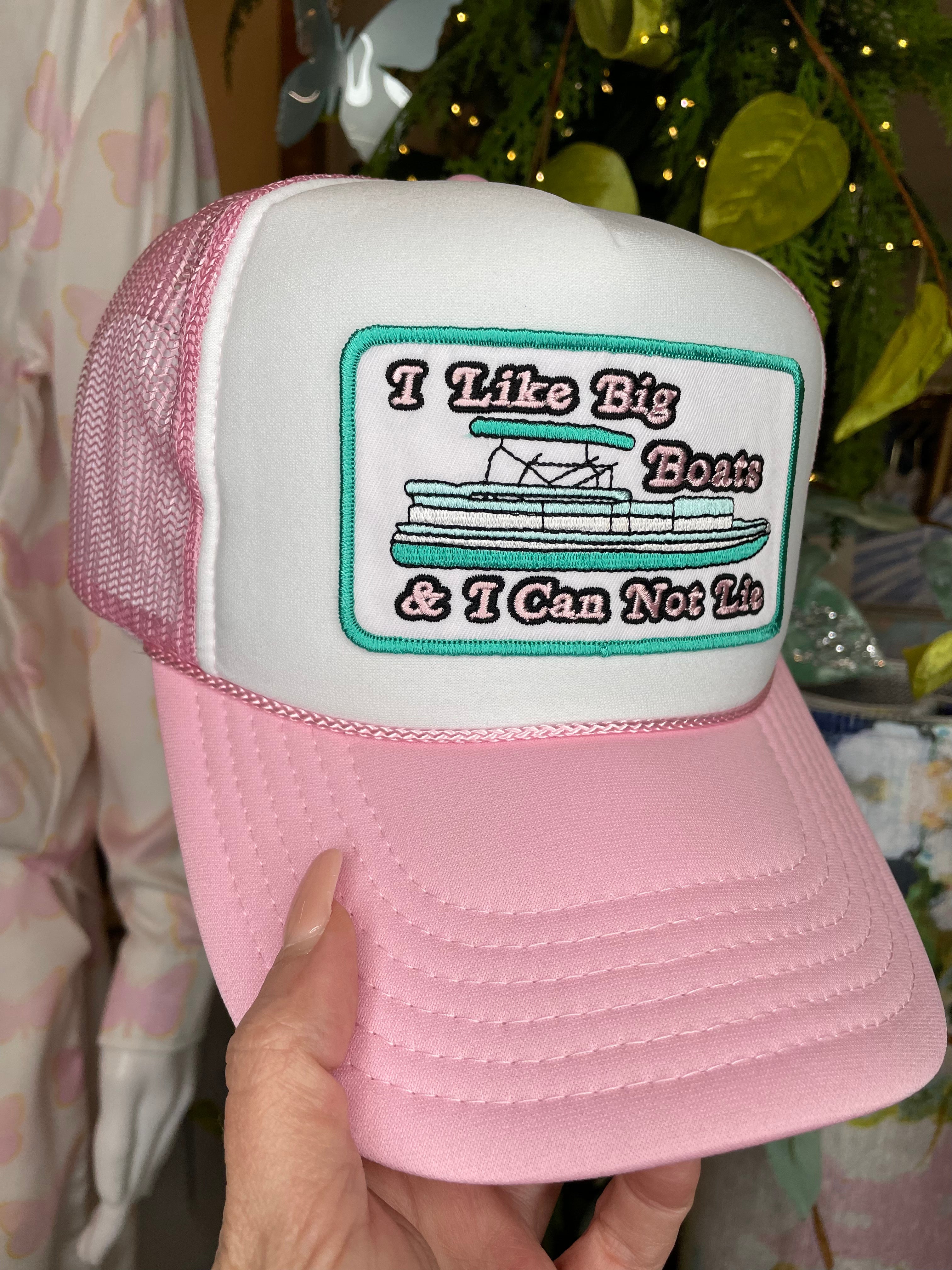 Pink I Like Big Boats Hat
