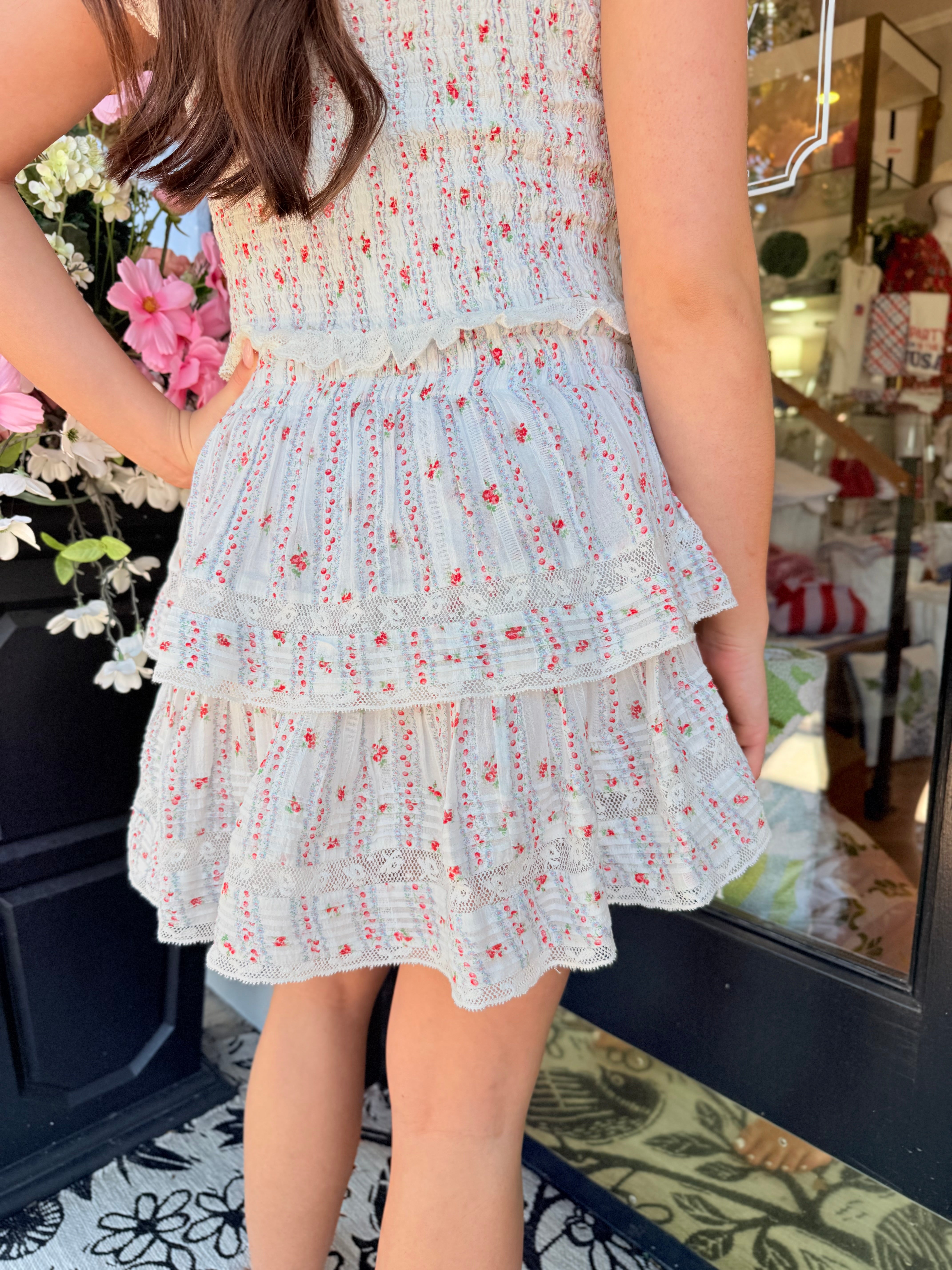 Ruffle Mini Skirt - Poppy Red | LoveShackFancy