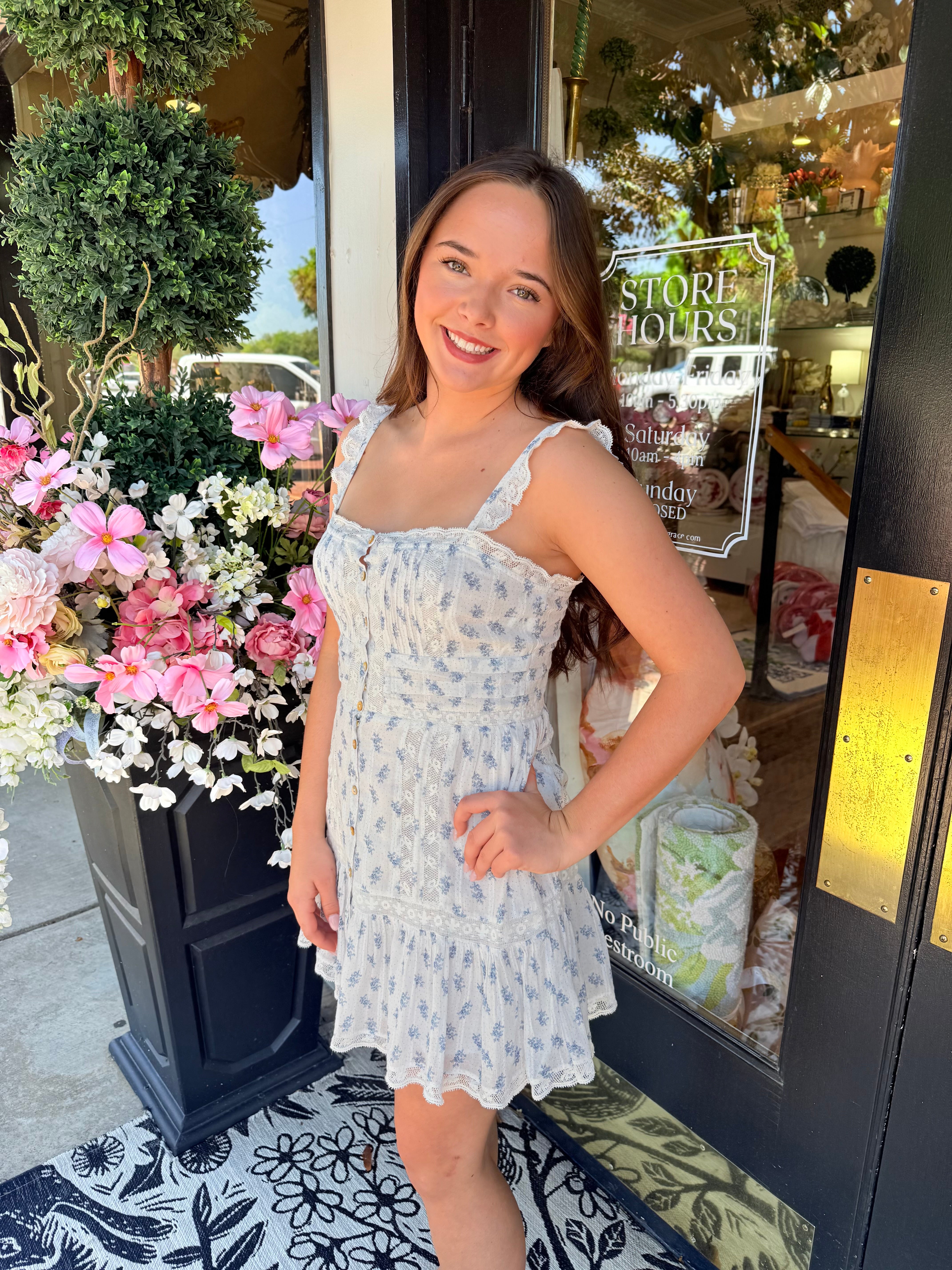 Andela Dress - Indigo Cloud | LoveShackFancy
