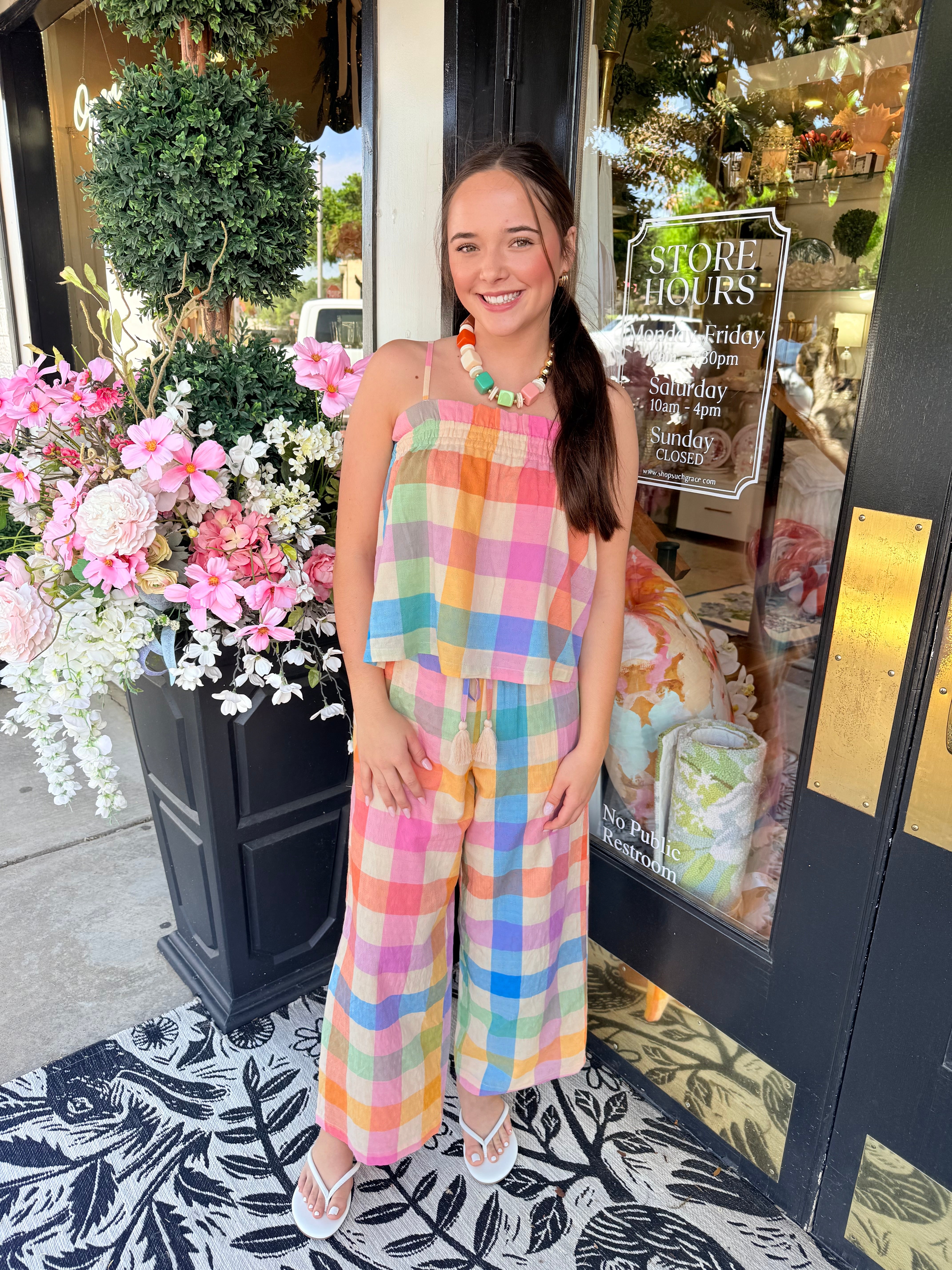 Rainbow Plaid Daphne Pant | Sunshine Tienda