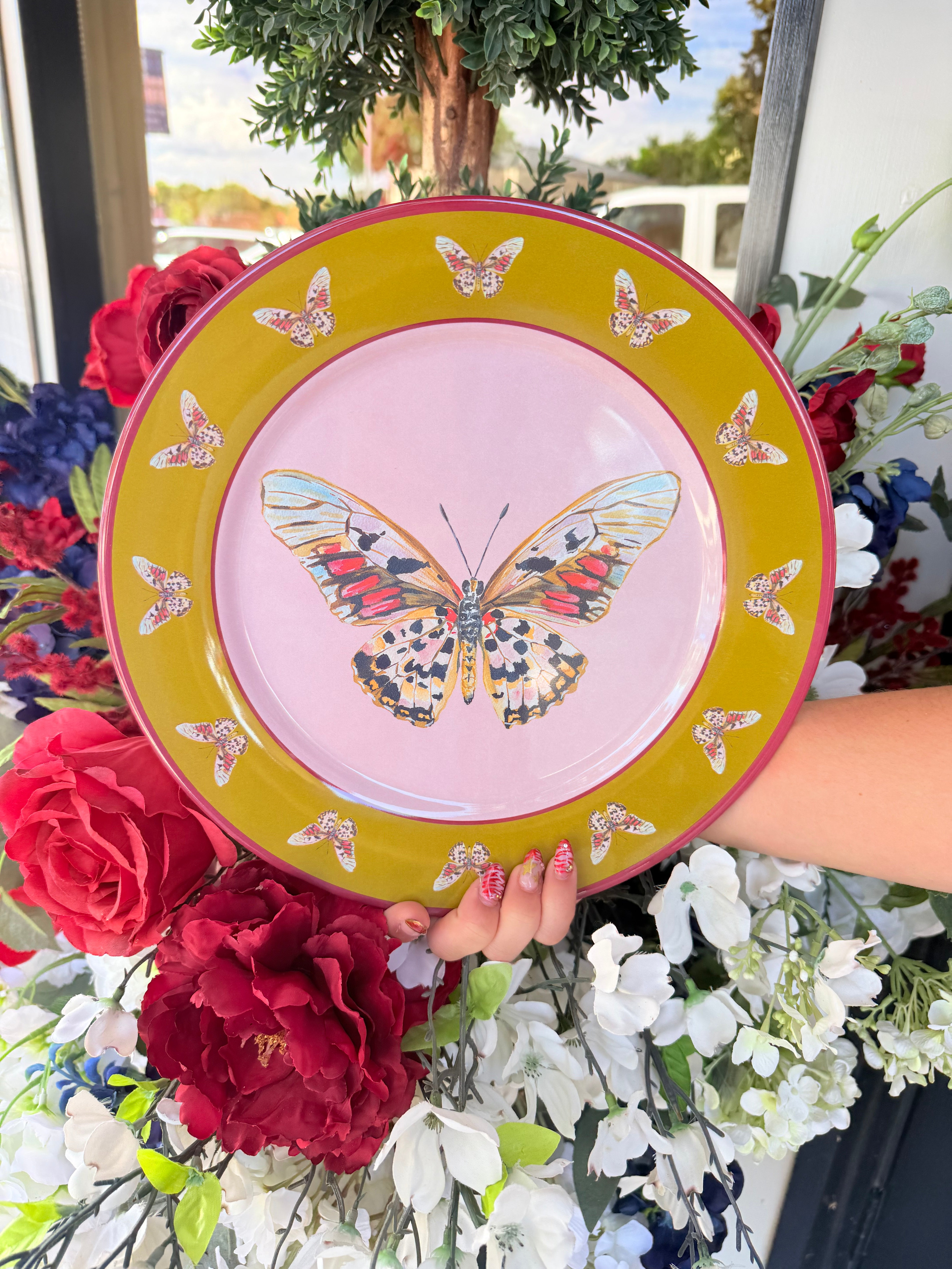 Butterfly Melamine Plate | Catherine Cartie