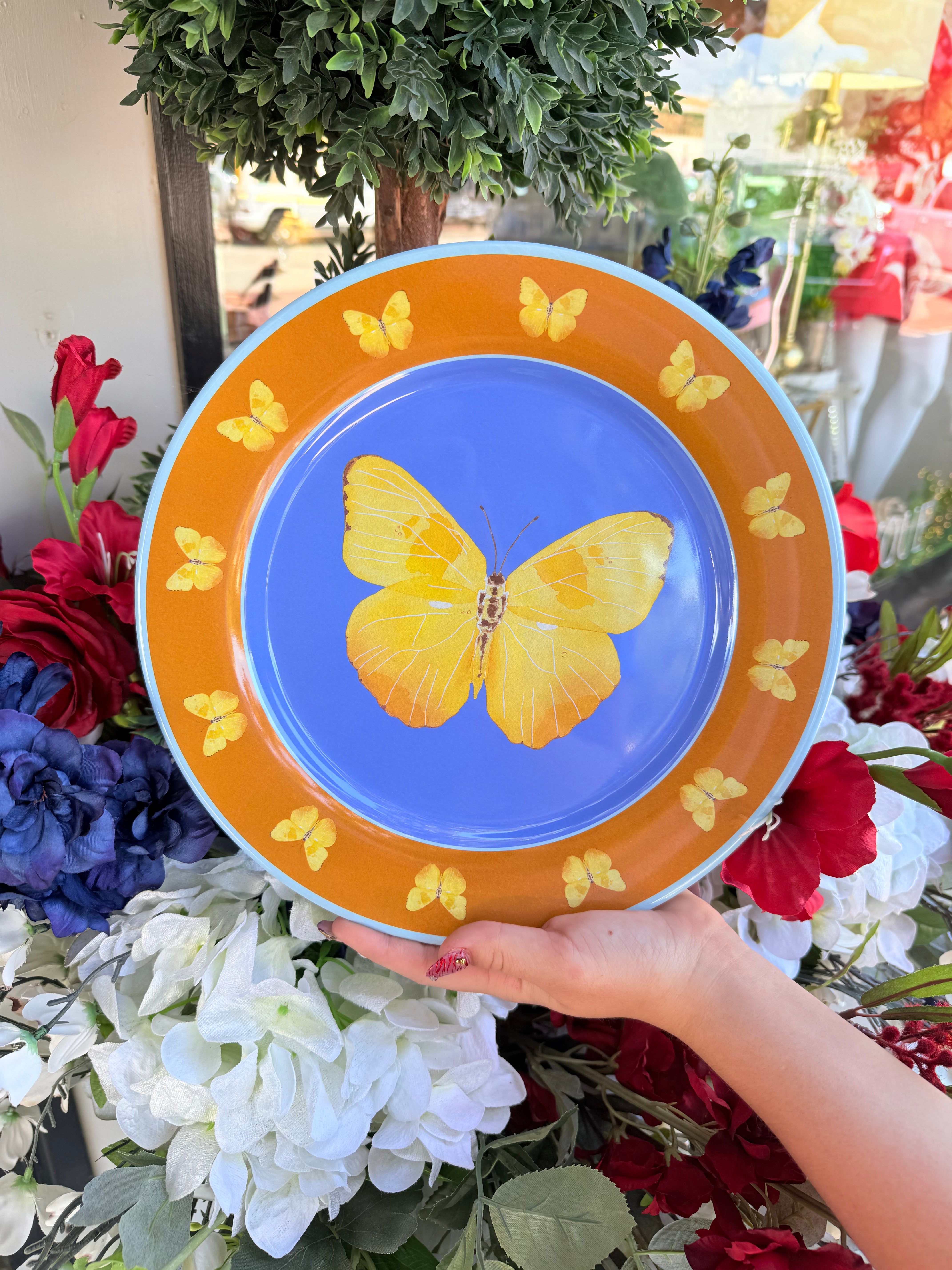 Butterfly Melamine Plate | Catherine Cartie