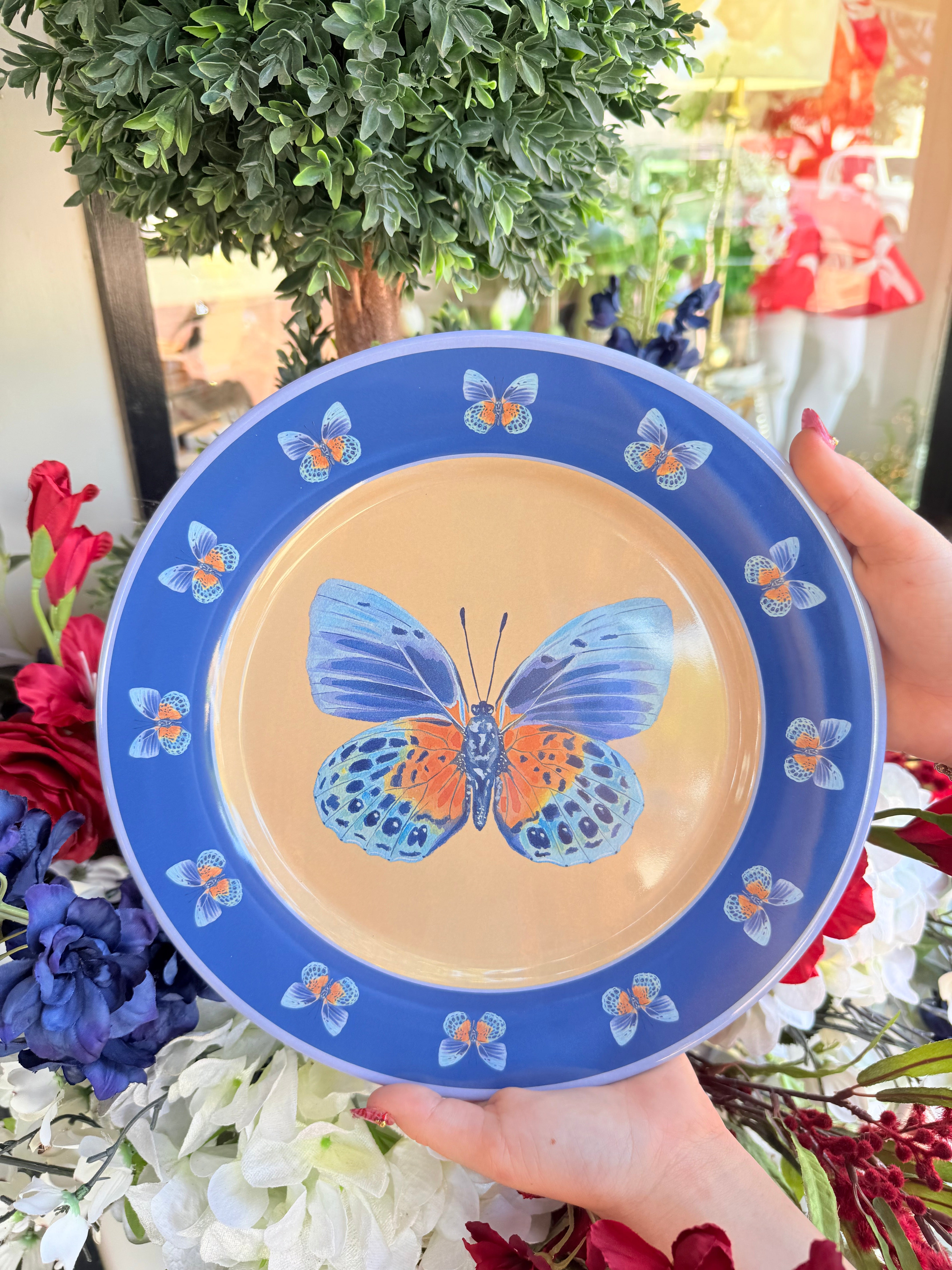 Butterfly Melamine Plate | Catherine Cartie