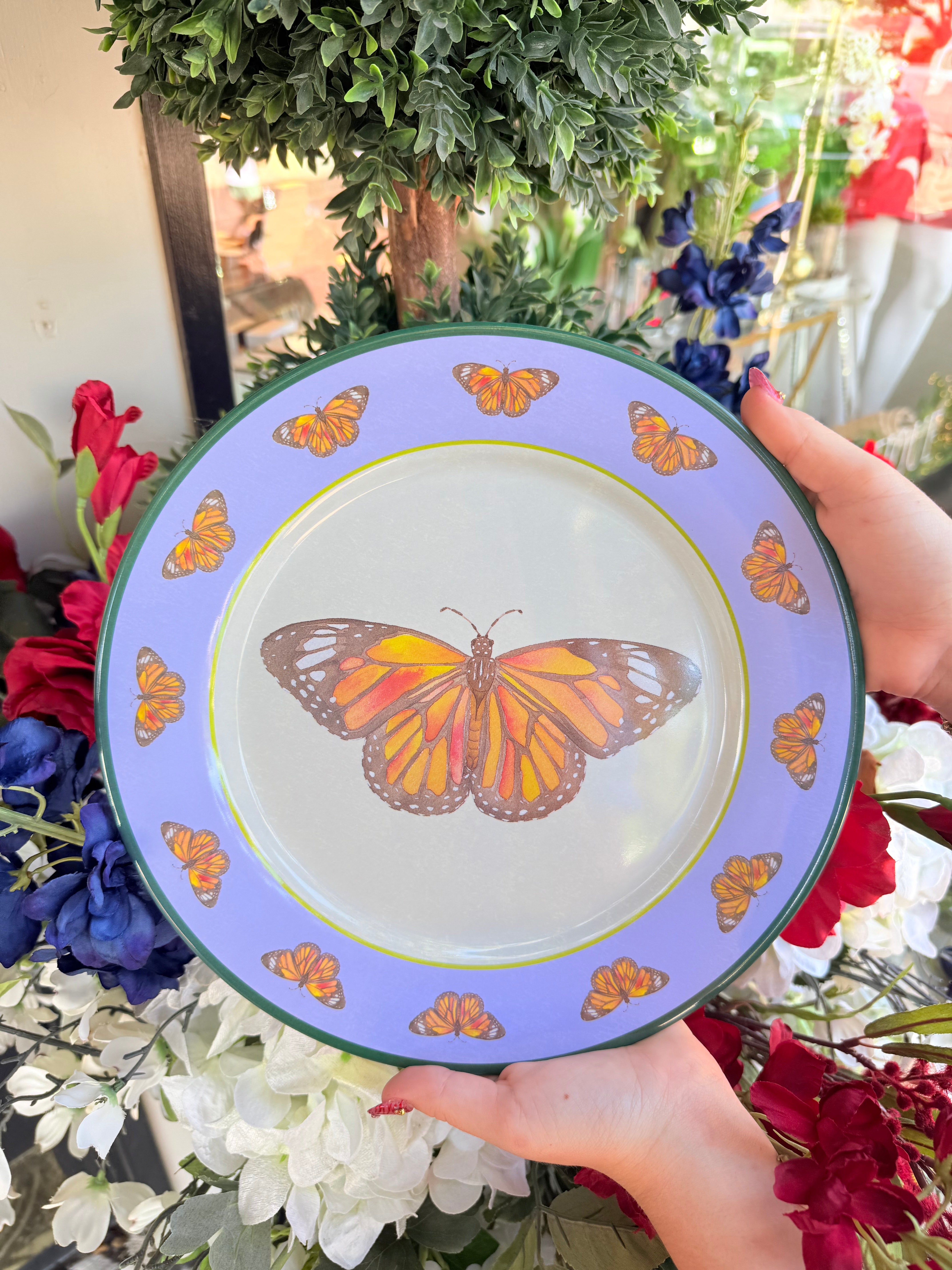Butterfly Melamine Plate | Catherine Cartie