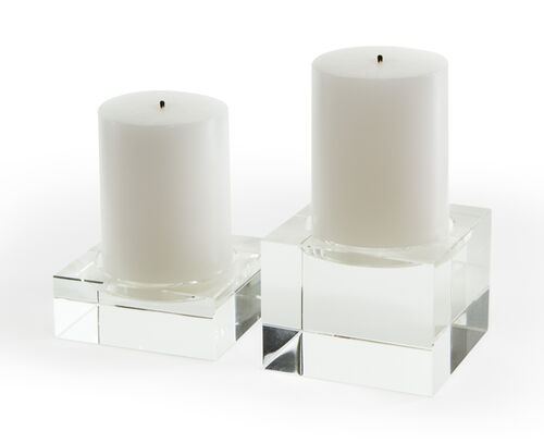 Crystal Glass Pillar Candle Holder | Tizo