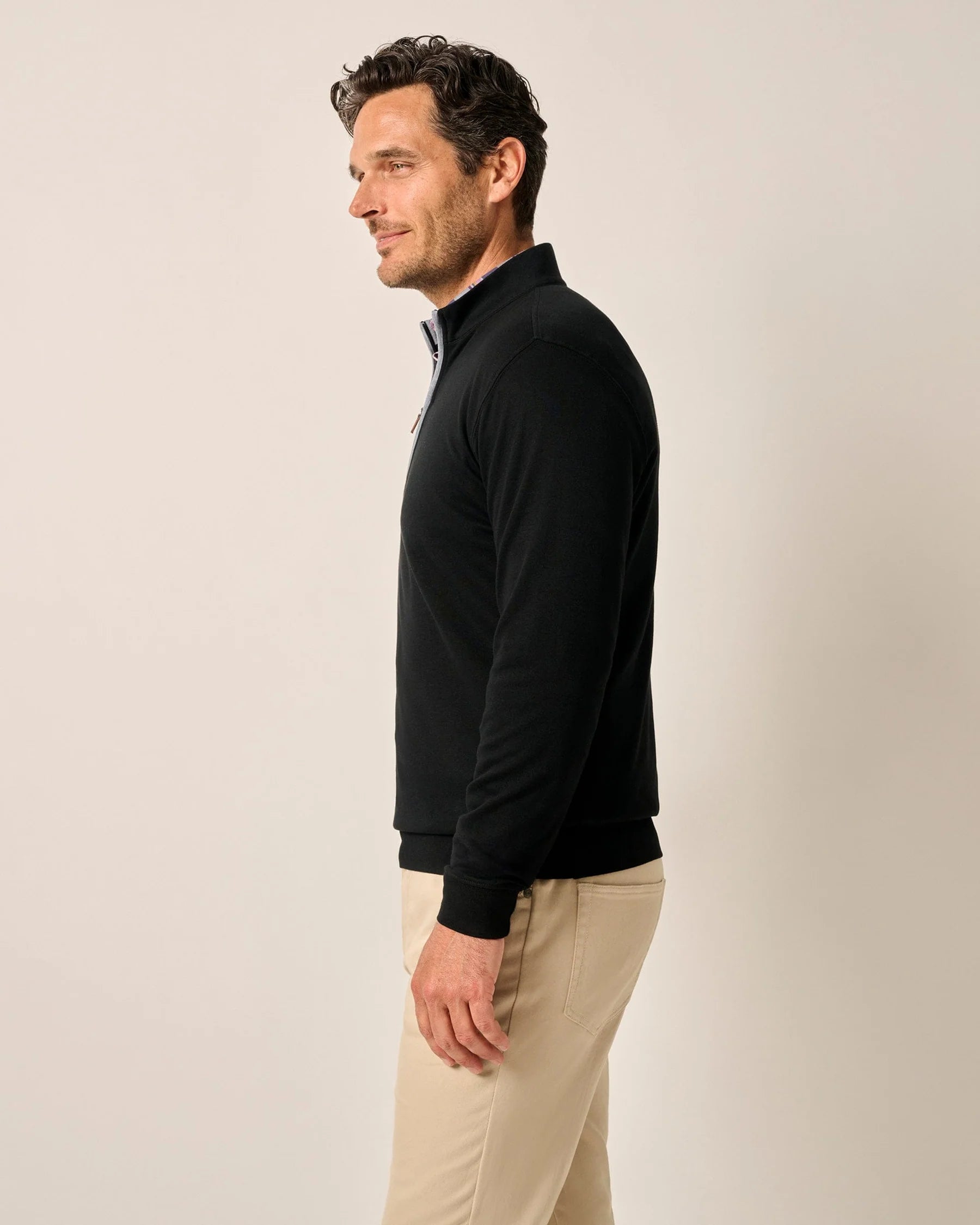 Sully 1/4 Zip Pullover - Black | Johnnie-O
