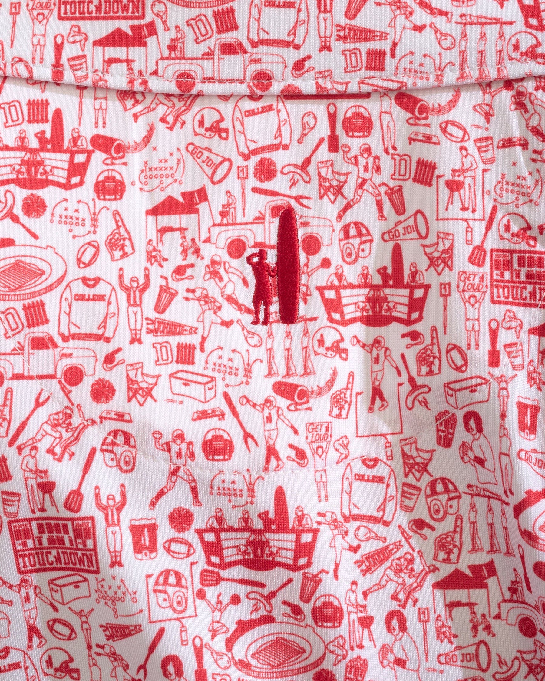 Tailgater 2.0 Printed Jersey Performance Polo - Red | Johnnie-O