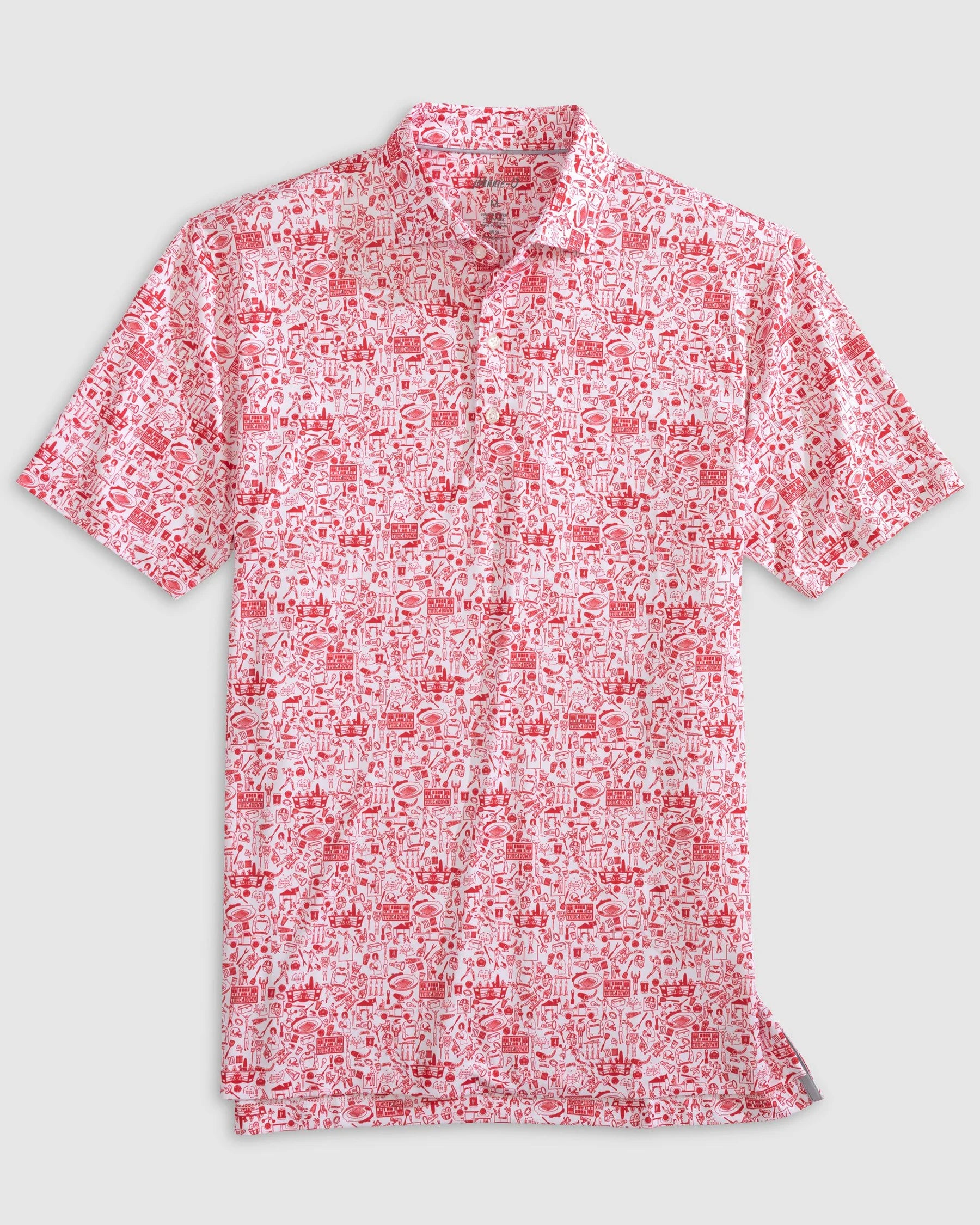 Tailgater 2.0 Printed Jersey Performance Polo - Red | Johnnie-O