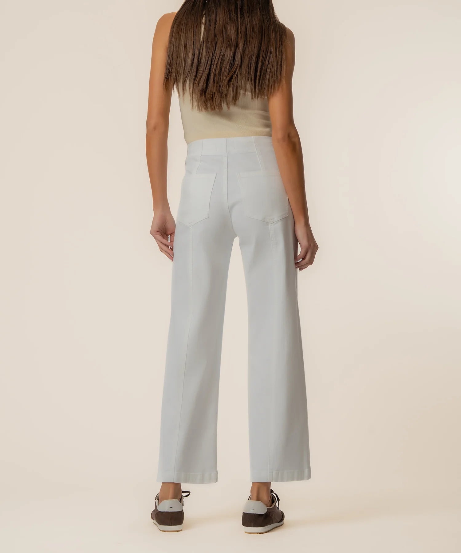 Meg High Rise Wide Leg w/ Welt Pockets - White | KUT